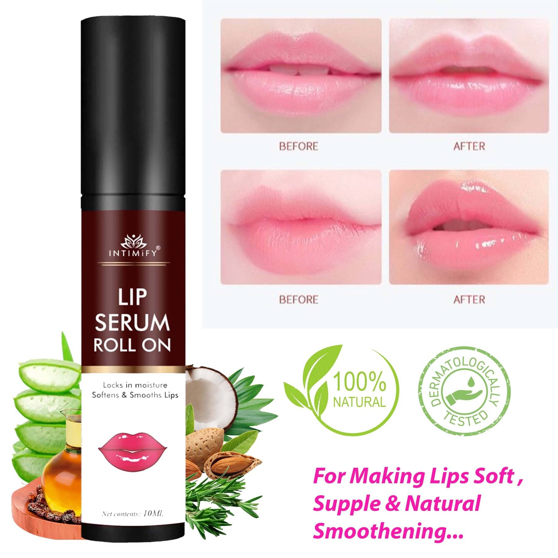 Intimify Lip Serum Roll On, lip serum, pink lip serum, beetroot lip serum, red lip serum, 10 ml Intimify Lip Serum Roll On, lip serum, pink lip serum, beetroot lip serum, red lip serum, 10 ml