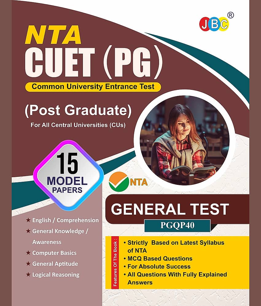 JBC Press NTA CUET PG General Test 2022, 15 Model Papers Based On Latest CUET PG Exam Pattern, One Of The Best CUET Entrance Exam Book 2022 Among CUET Entrance Exam Books 2022, Crack CUET PG Easily - Stationery | Buy online on ZillyBuy