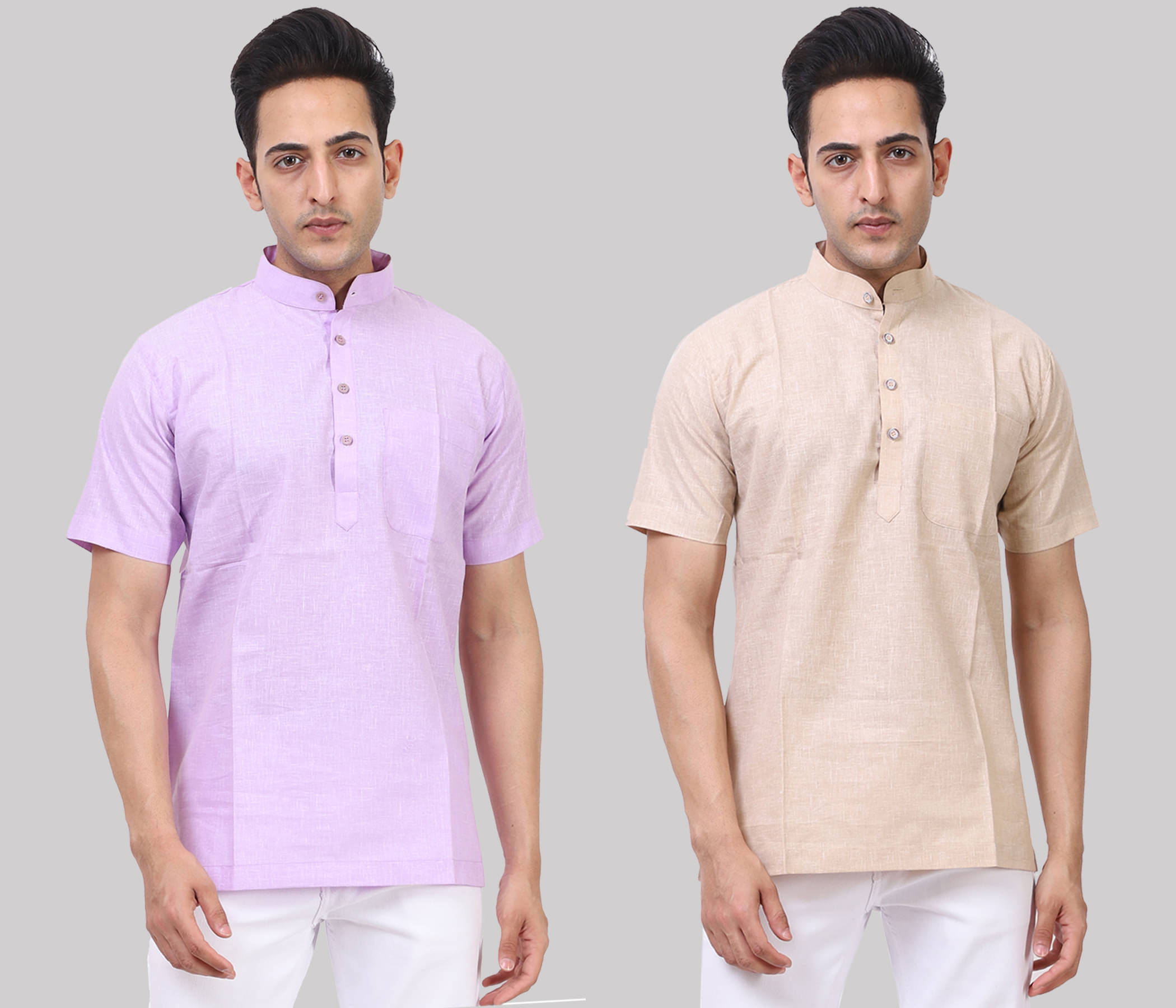 Kundan - Muticolor Cotton Blend Men's Regular Kurta ( Pack of 2 ) Kundan - Muticolor Cotton Blend Men's Regular Kurta ( Pack of 2 )
