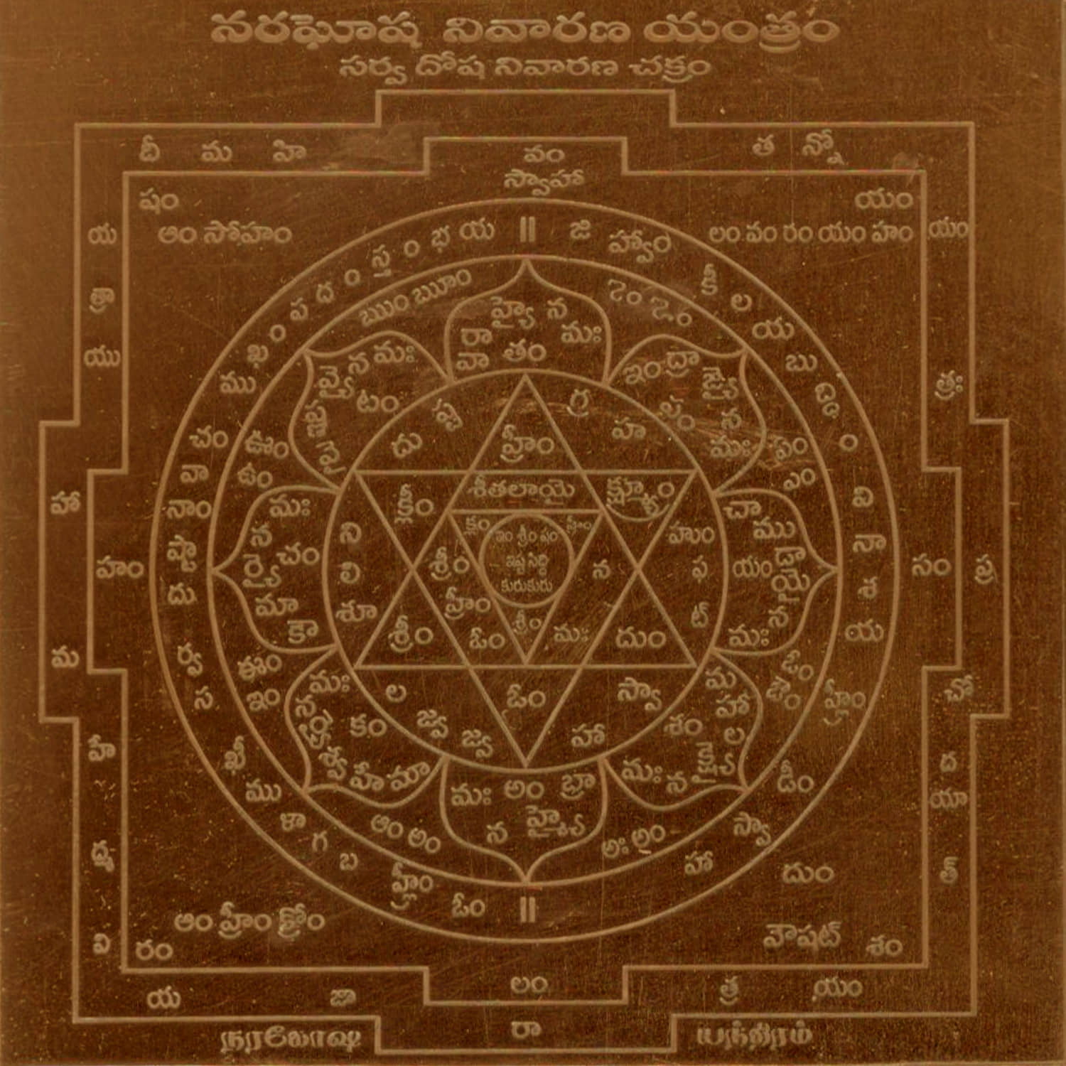 Sri Bakthi Today Naragosha Nivarana Yantram Telugu Copper
