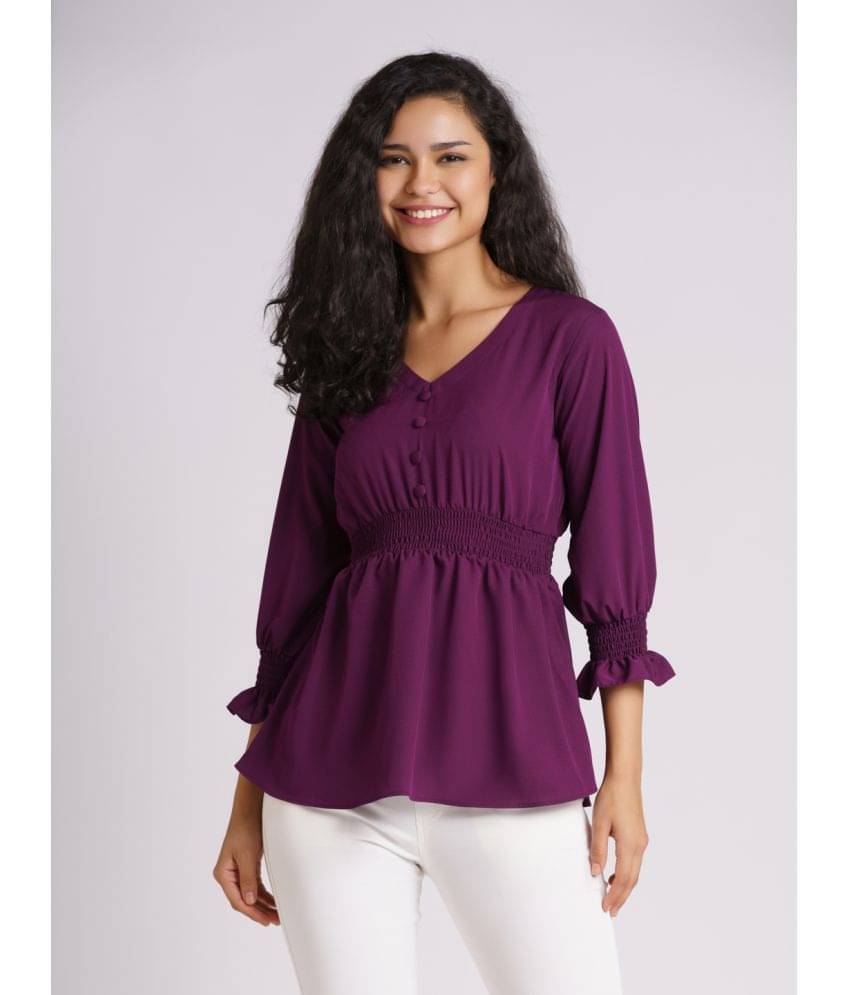     			aask Women's Polyester Empire Top ( Purple )