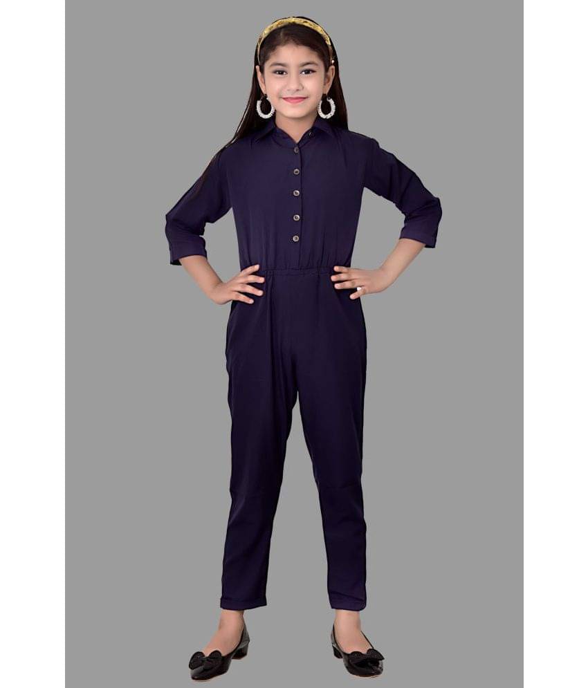     			Arshia Fashions Girls Crepe Jumpsuit ( Pack of 1 , Blue )