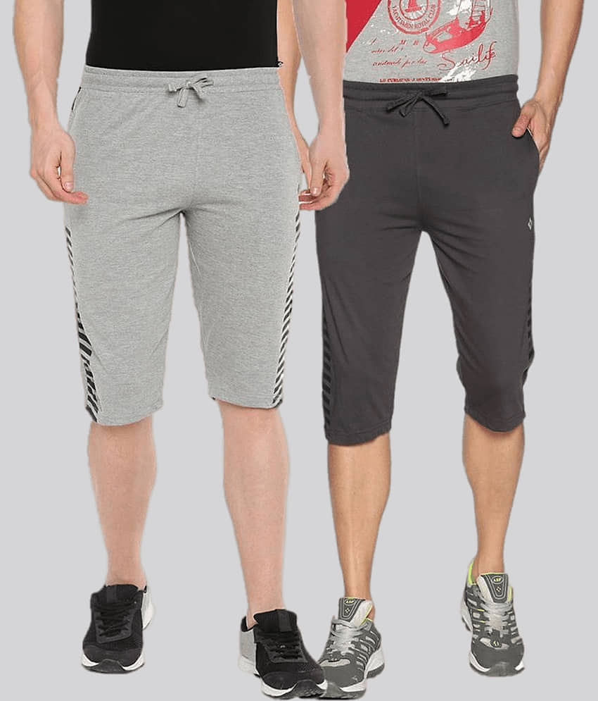 Dollar Athleisure - Multi Cotton Men's Three-Fourths ( Pack of 2 ) - Shorts | Buy online on ZillyBuy