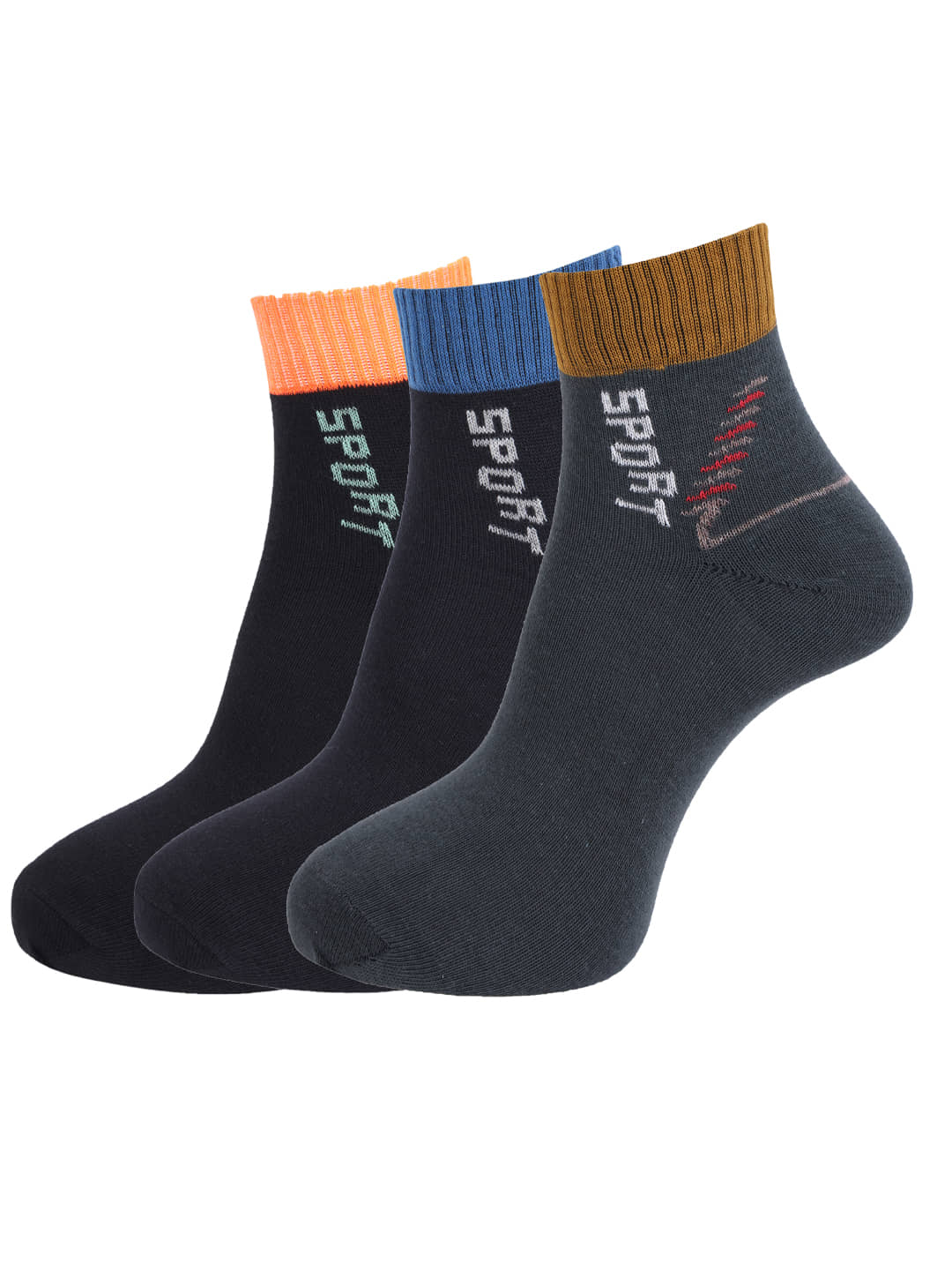 Dollar - Cotton Men's Printed Multicolor Ankle Length Socks ( Pack of 3 ) - Socks | Buy online on ZillyBuy