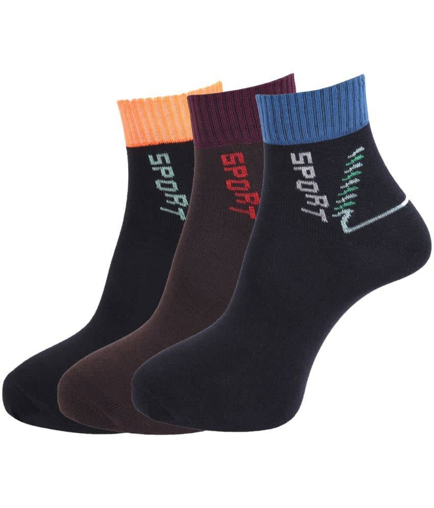 Dollar - Cotton Men's Self Design Multicolor Ankle Length Socks ( Pack of 3 ) - Socks | Buy online on ZillyBuy