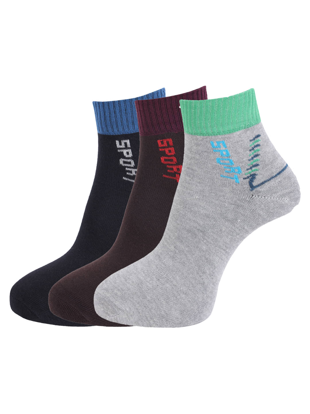 Dollar - Cotton Men's Self Design Multicolor Ankle Length Socks ( Pack of 3 ) - Socks | Buy online on ZillyBuy