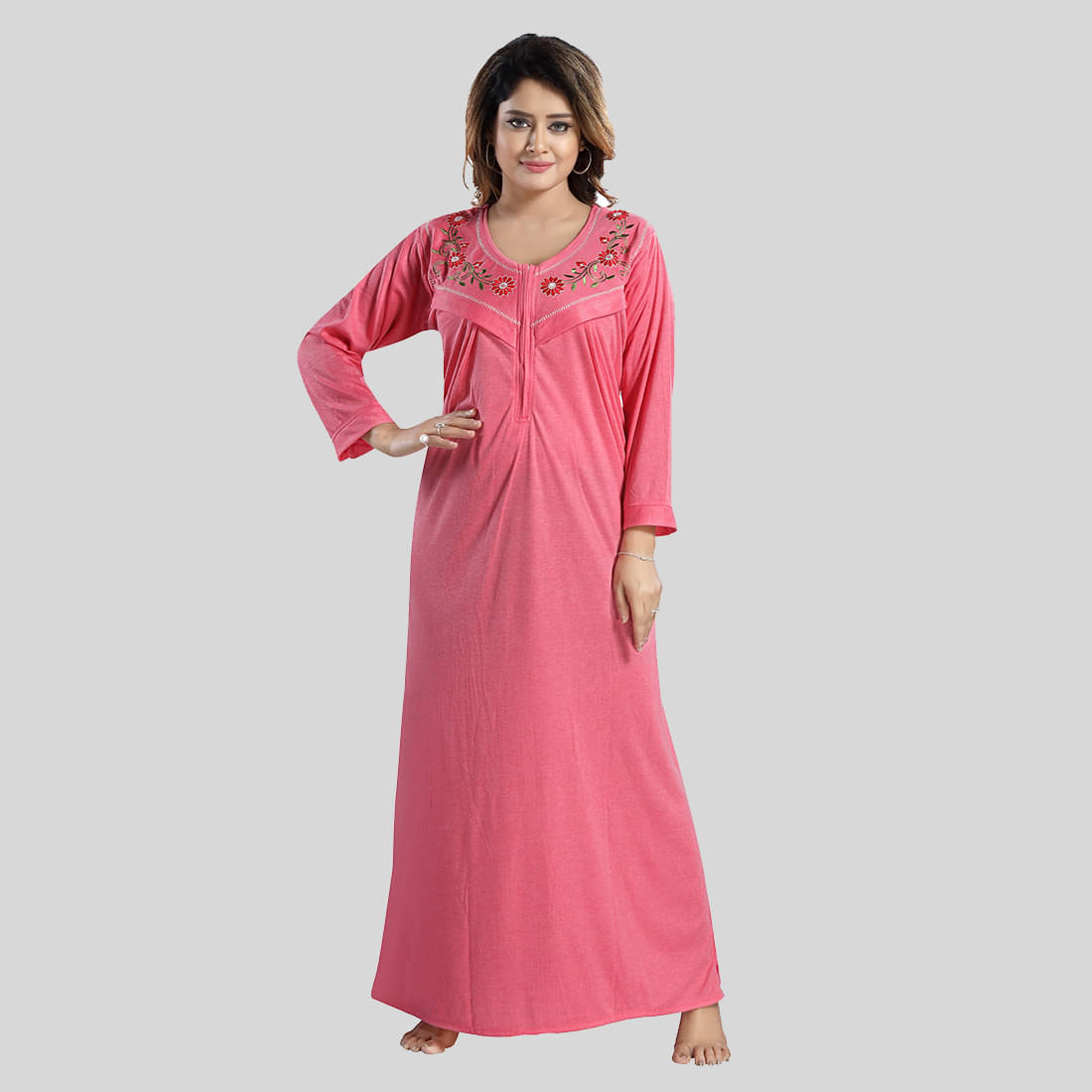 Gutthi - Pink Satin Women's Nightwear Nighty & Night Gowns ( Pack of 1 )     			Gutthi - Pink Satin Women's Nightwear Nighty & Night Gowns ( Pack of 1 )