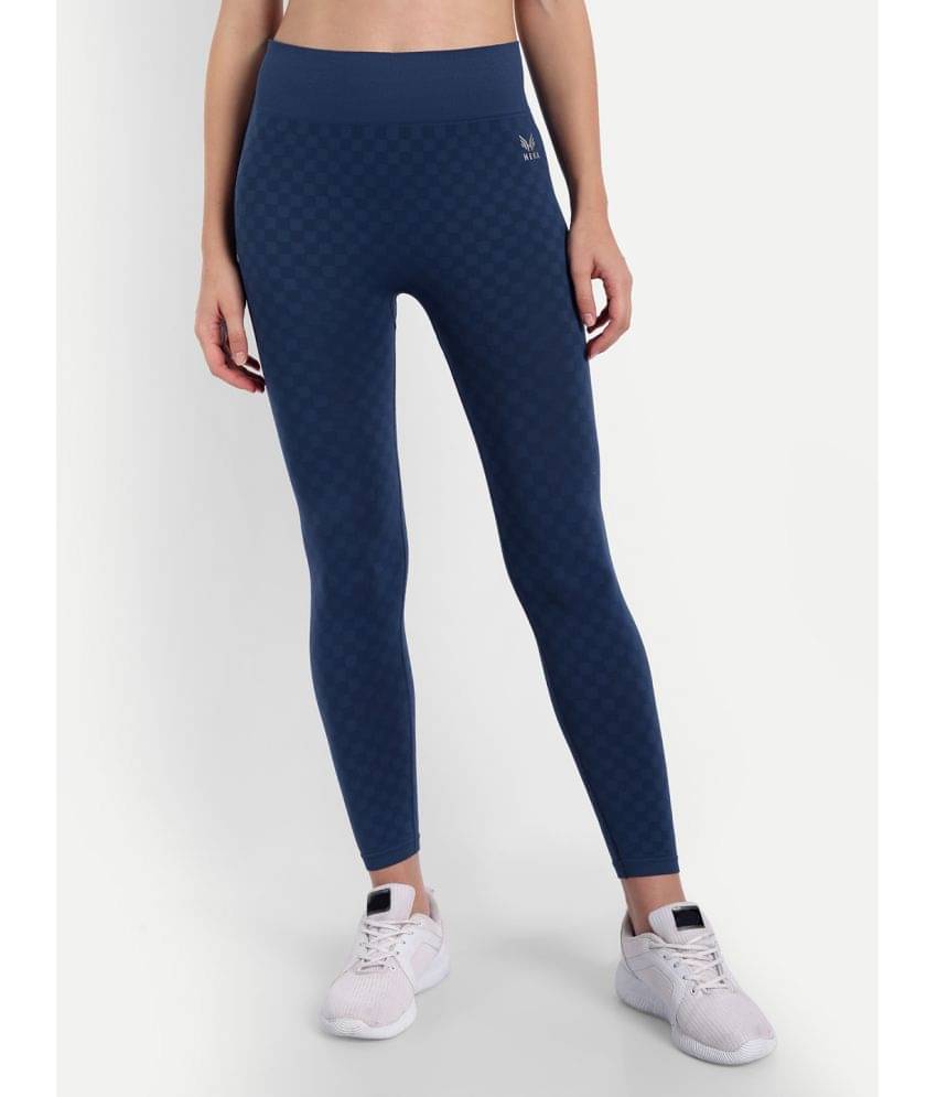     			HEKA - Blue Nylon Regular Fit Women's Sports Tights ( Pack of 1 )