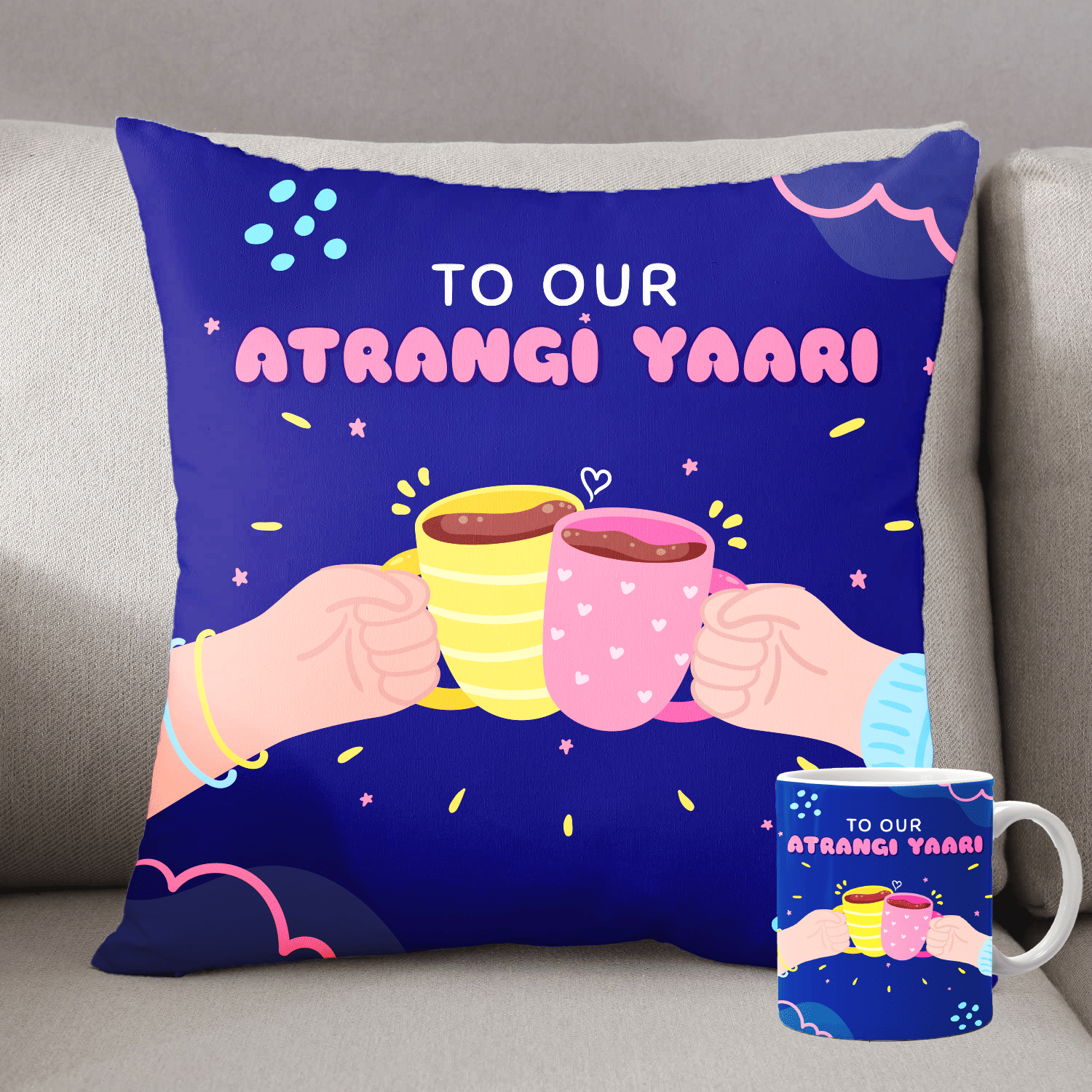     			Ros - Navy Blue Gifting Printed Cushion