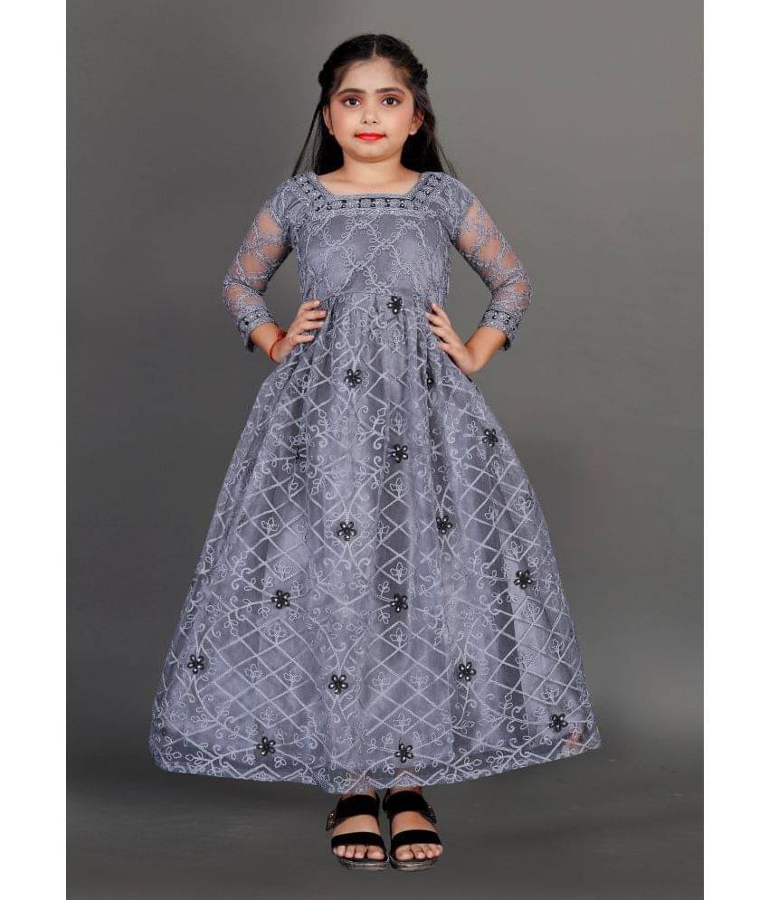     			JULEE Net Gown For Girls ( Pack of 1 , Grey )
