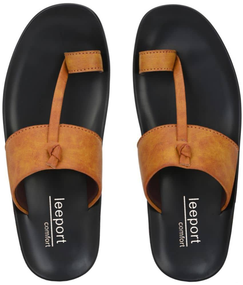 Leeport - Black Men's Leather Slipper