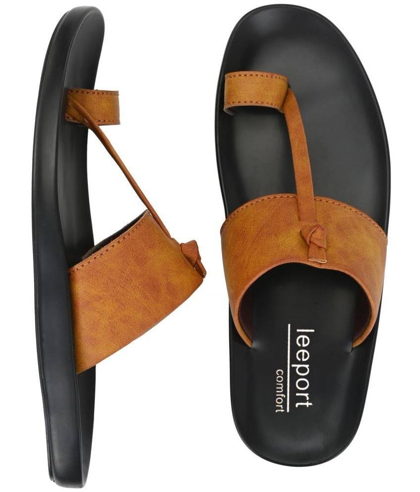 Leeport - Beige Men's Leather Slipper - Image 6