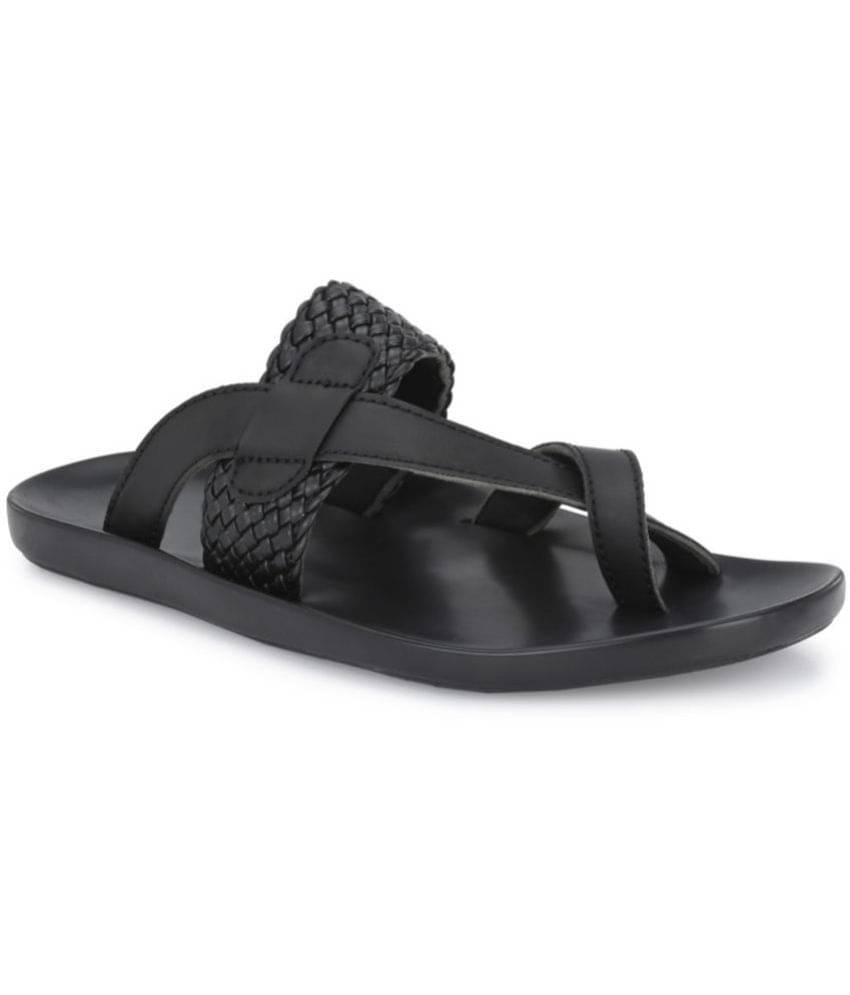     			Leeport - Black Men's Leather Slipper