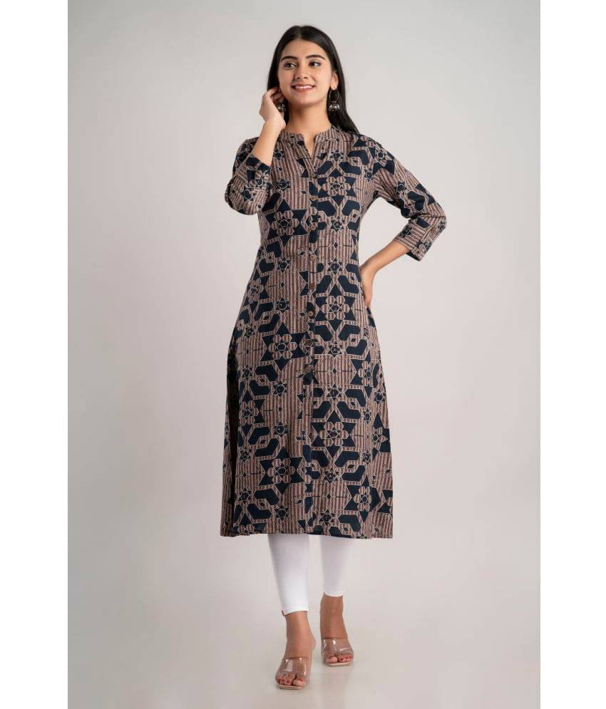     			MAUKA - Grey Rayon Women's A-line Kurti ( Pack of 1 )