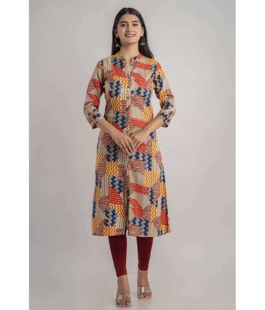 MAUKA - Multicolor Rayon Women's Front Slit Kurti ( Pack of 1 ) MAUKA - Multicolor Rayon Women's Front Slit Kurti ( Pack of 1 )
