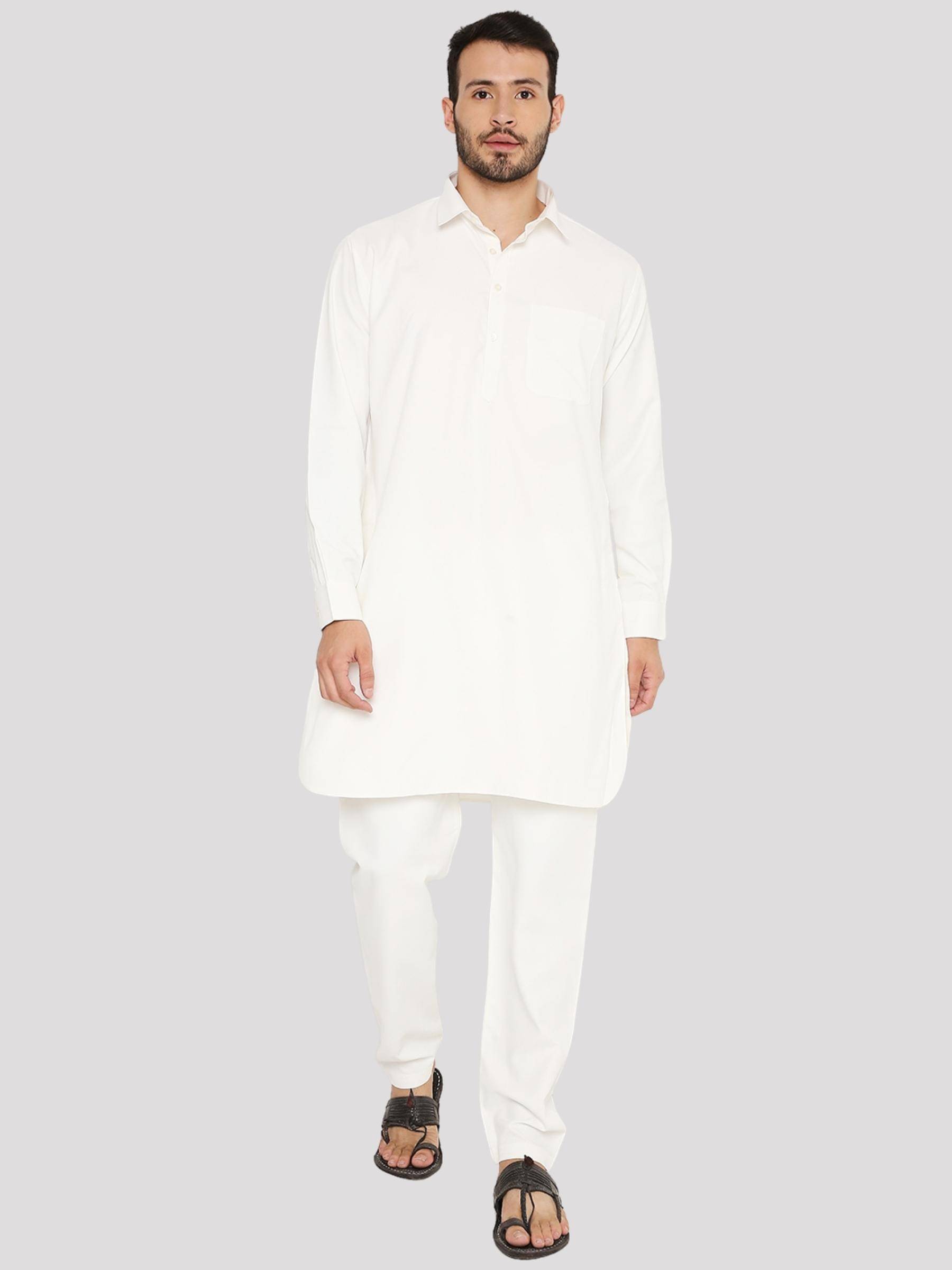 Maharaja - Off-White Polyester Regular Fit Men's Pathani Suit ( Pack of 1 ) Maharaja - Off-White Polyester Regular Fit Men's Pathani Suit ( Pack of 1 )