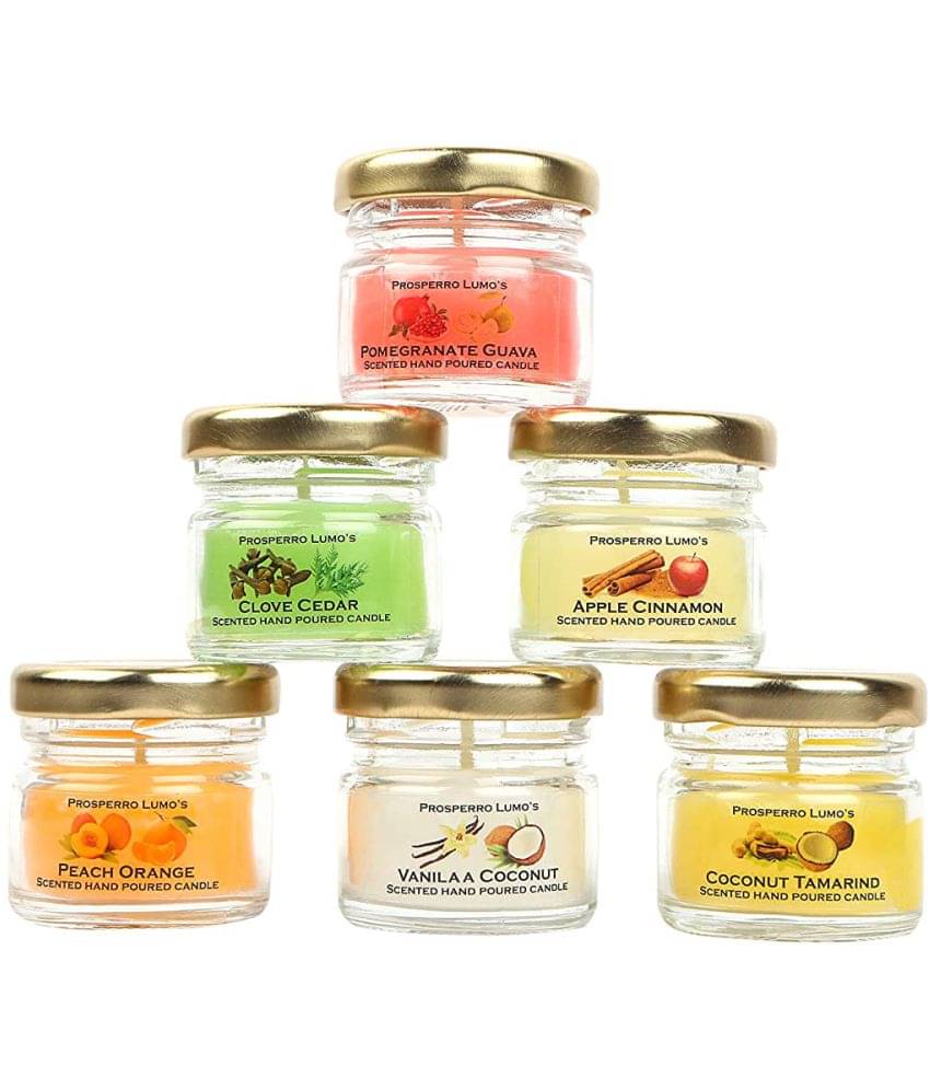     			PROSPERRO LUMO - Multicolour Jar Candle ( Pack of 6 )