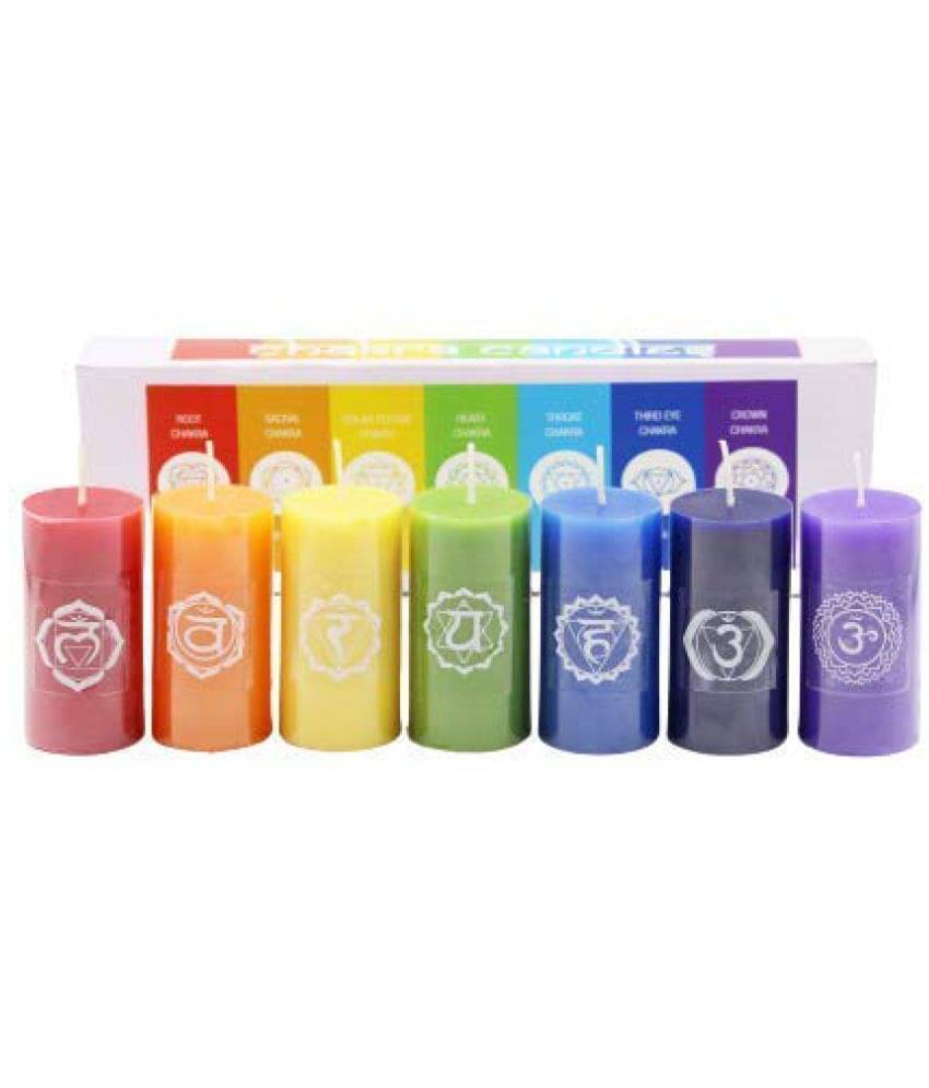     			PROSPERRO LUMO - Multicolour Pillar Candle ( Pack of 7 )