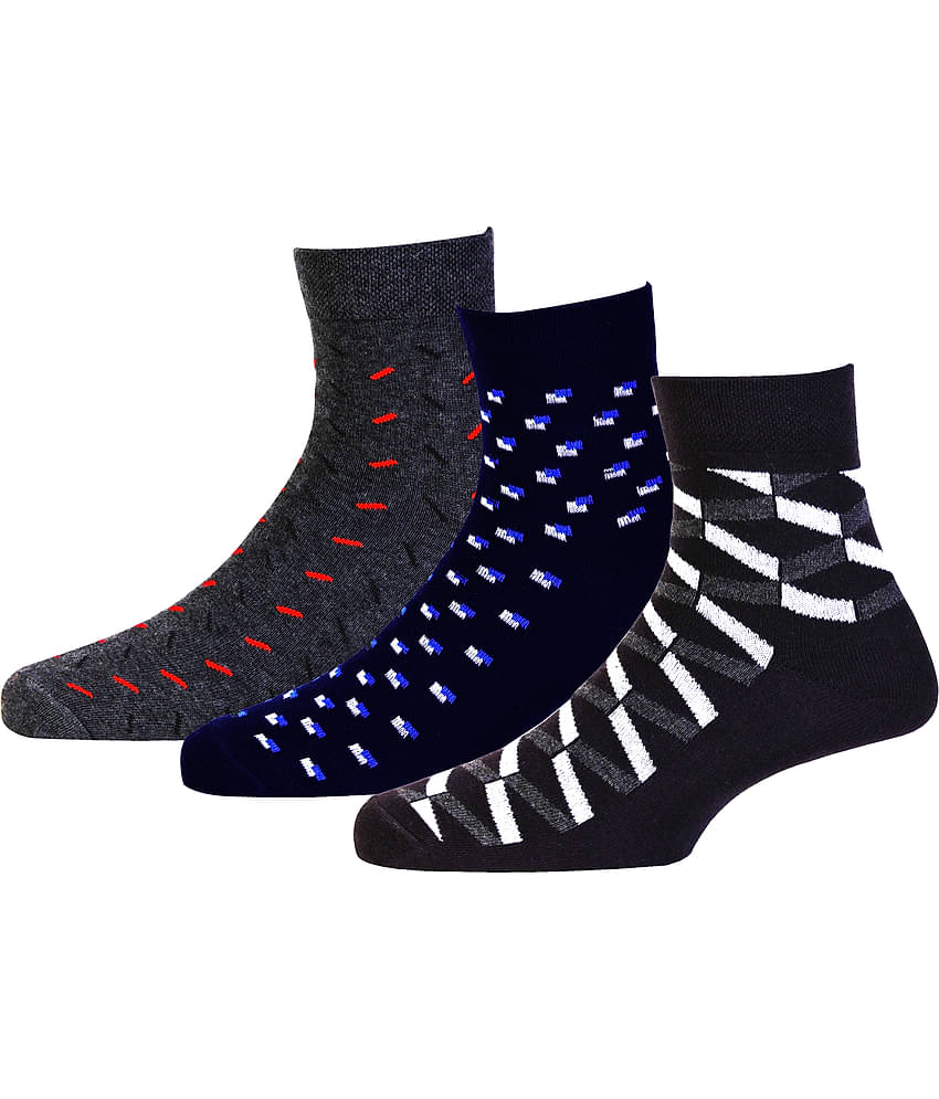 RC. ROYAL CLASS - Cotton Men's Printed Multicolor Ankle Length Socks ( Pack of 3 )
