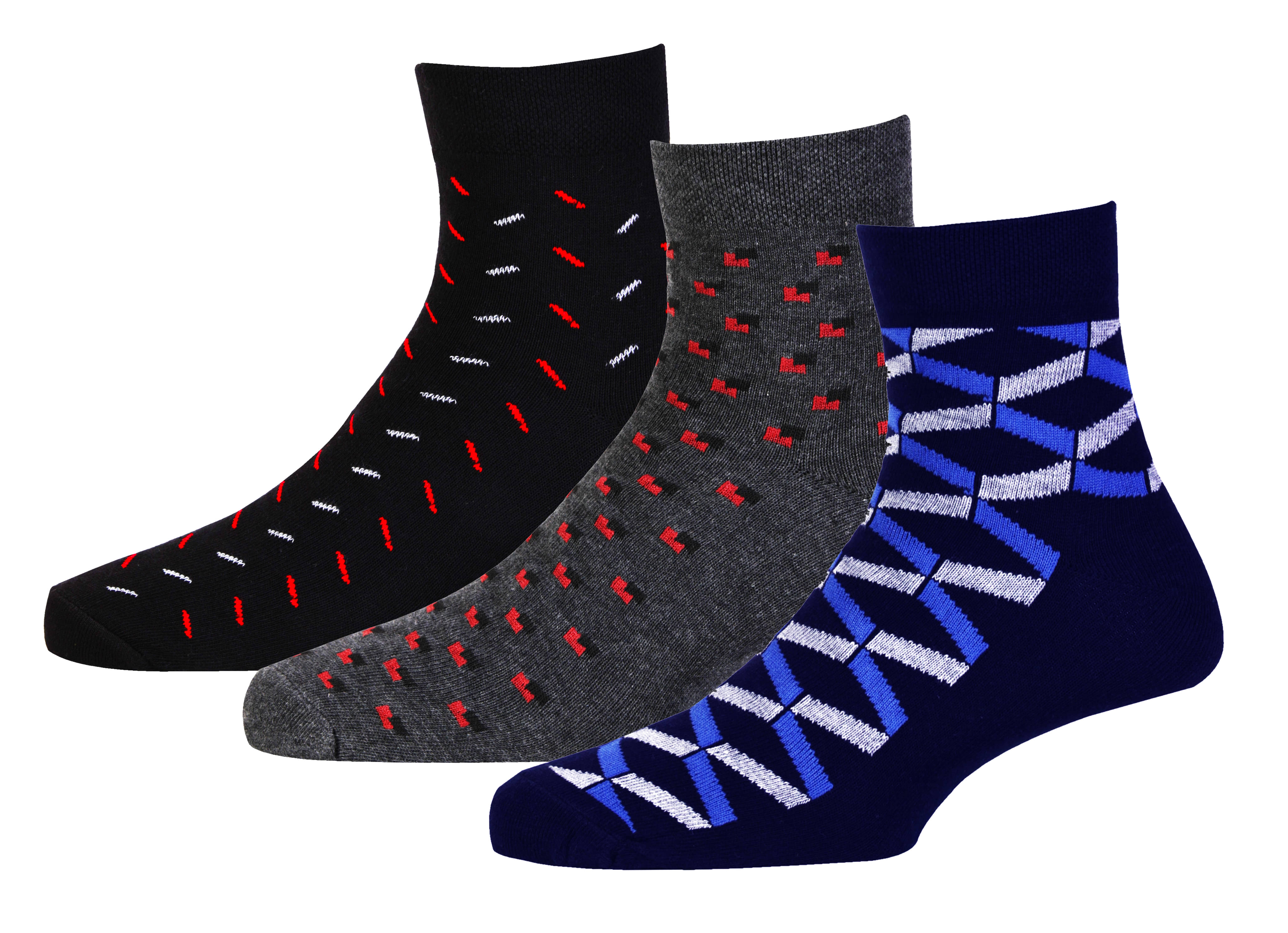     			RC. ROYAL CLASS - Cotton Men's Printed Multicolor Ankle Length Socks ( Pack of 3 )