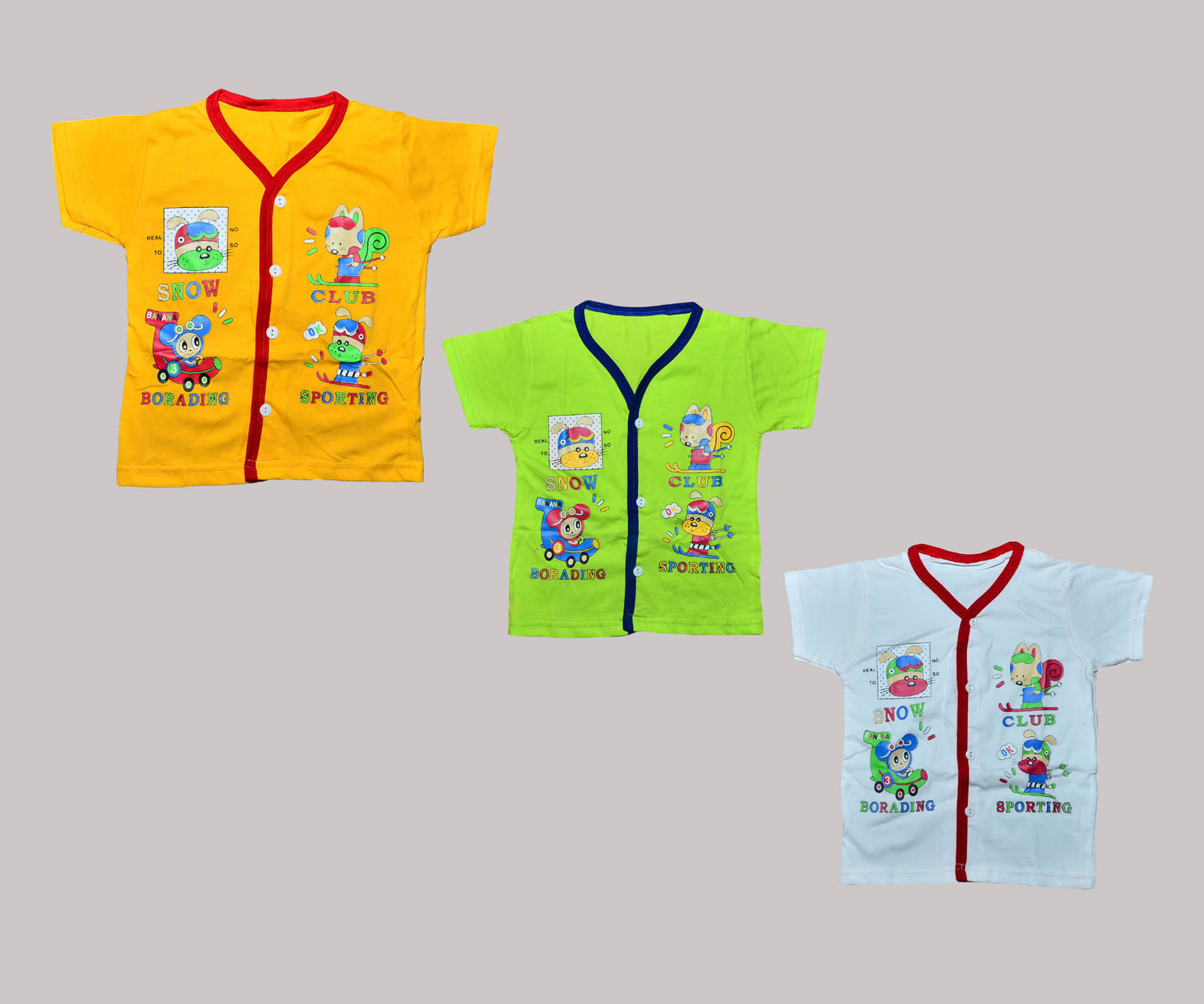     			TRITI Pack of 3 Baby Boys Cotton Top ( Multi )
