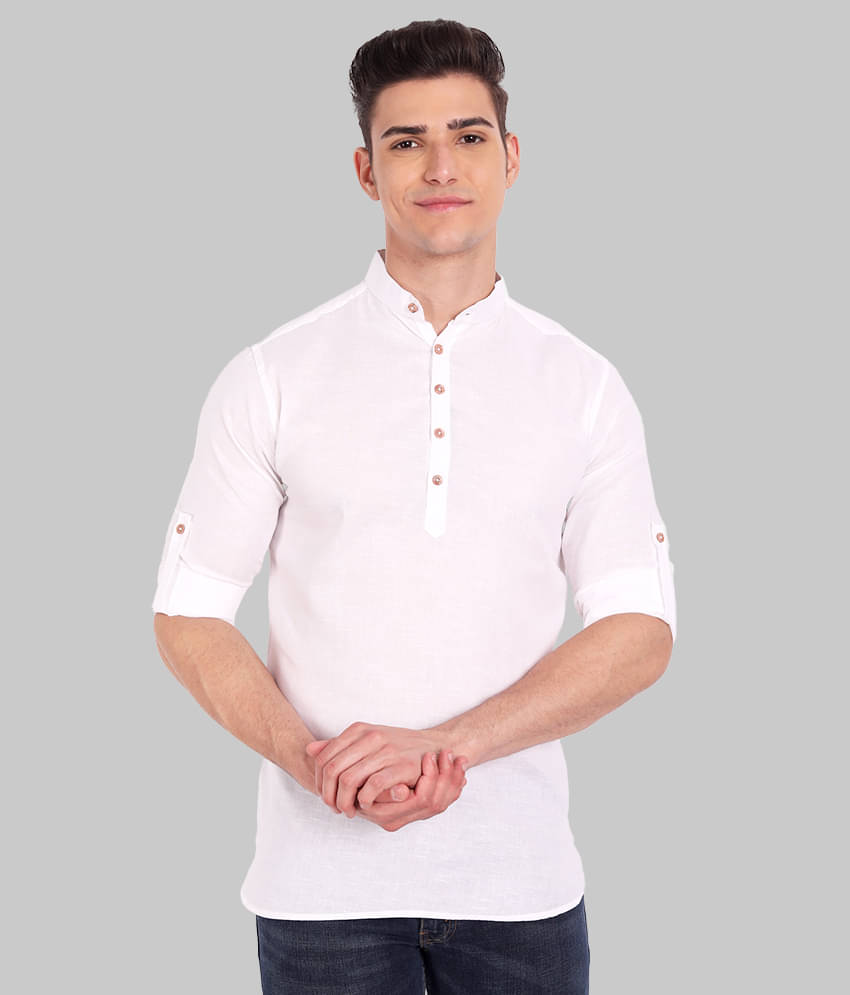     			Vida Loca - White Cotton Men's Regular Kurta ( Pack of 1 )