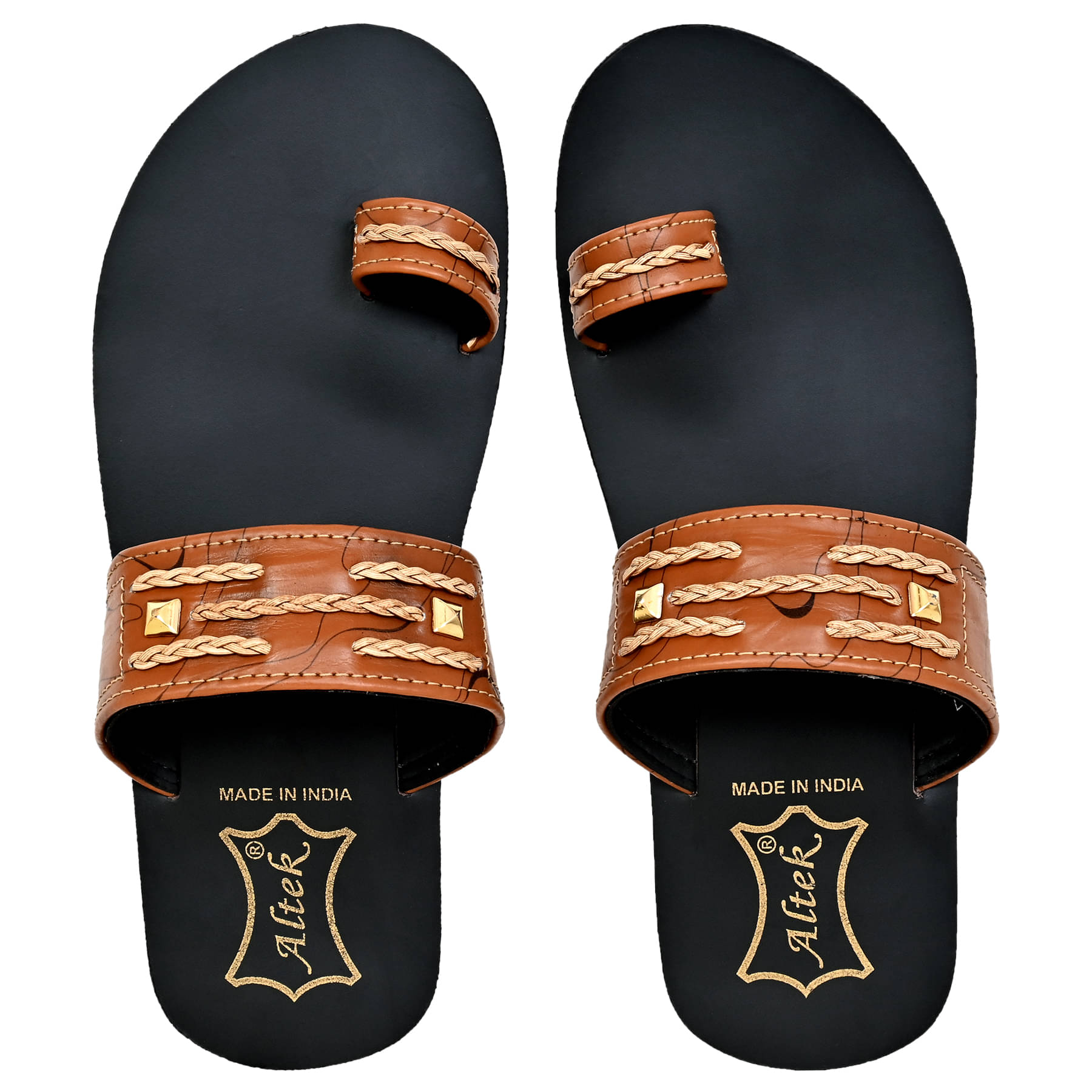     			Altek - Tan Men's Leather Slipper