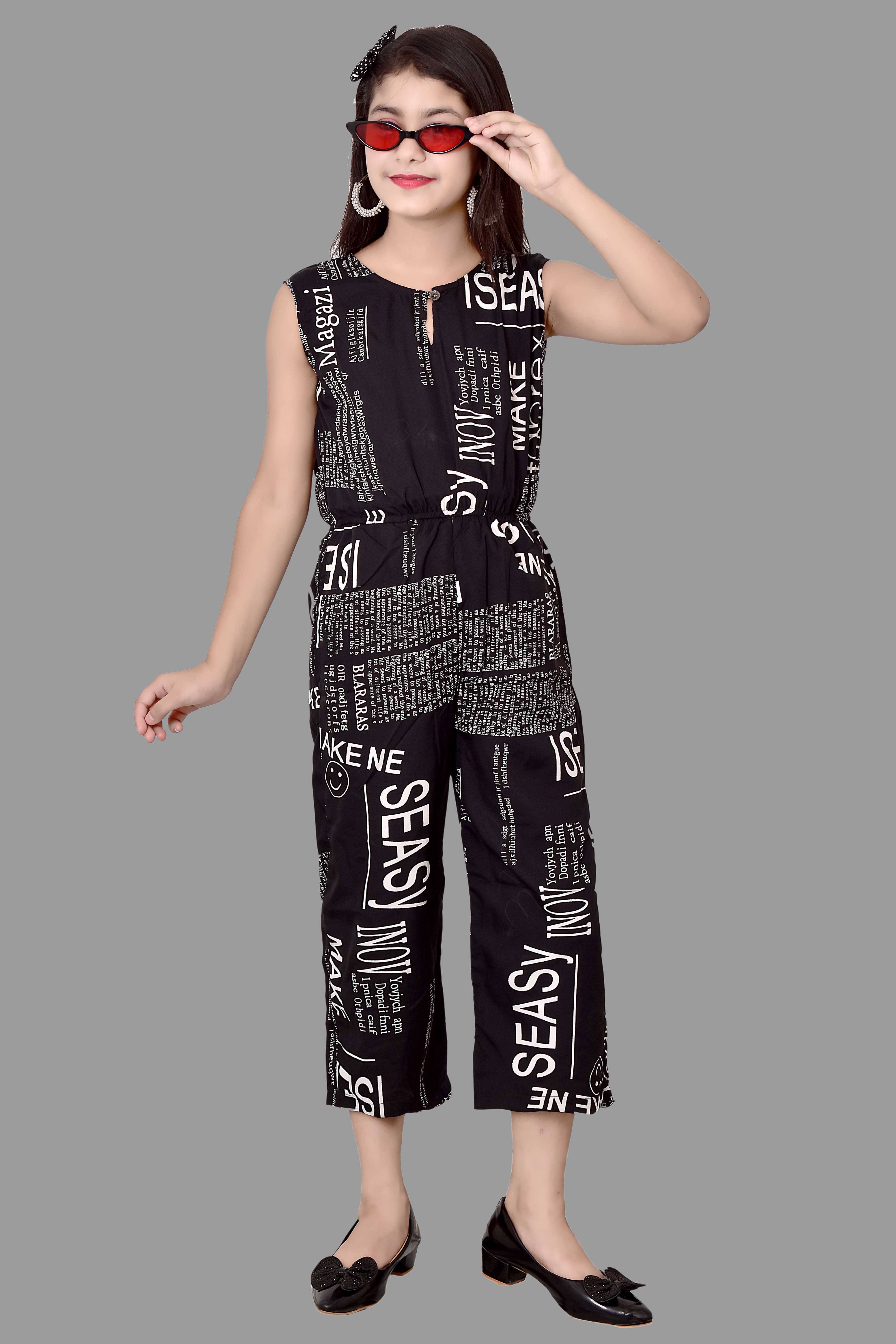     			Arshia Fashions Girls Crepe Jumpsuit ( Pack of 1 , Black )