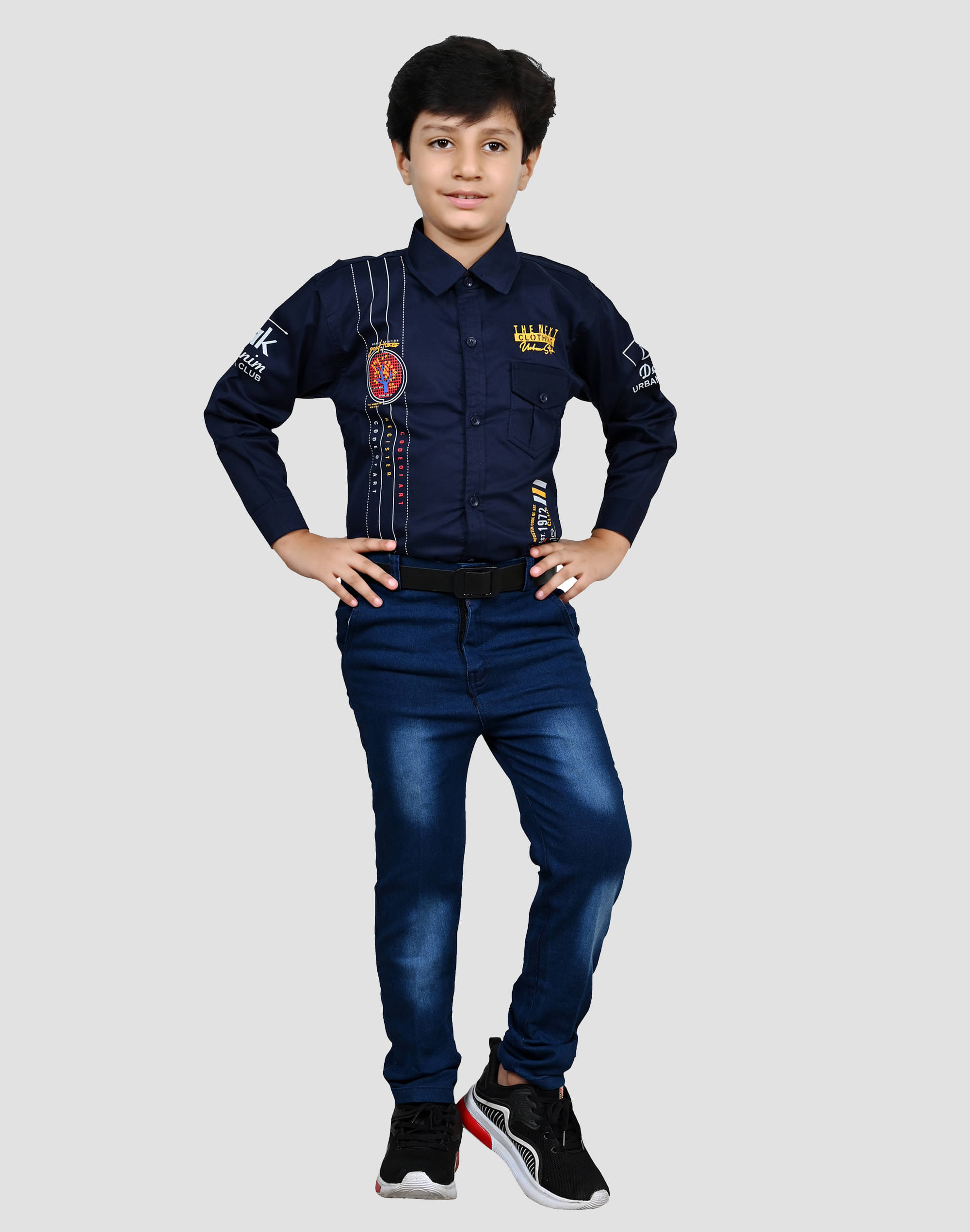     			Arshia Fashions Pack of 1 Boys Denim Shirt & Jeans Set ( Blue )