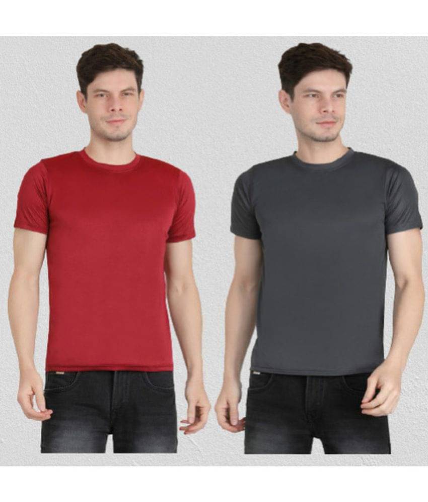     			Ben Toi Pack of 2 Polyester Regular Fit Men's T-Shirt ( Maroon )