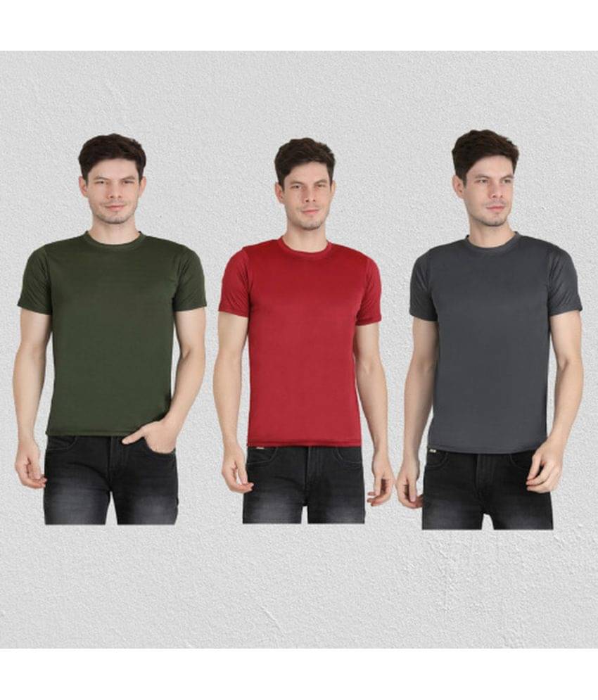 Ben Toi Pack of 3 Polyester Regular Fit Men's T-Shirt ( Maroon ) Ben Toi Pack of 3 Polyester Regular Fit Men's T-Shirt ( Maroon )