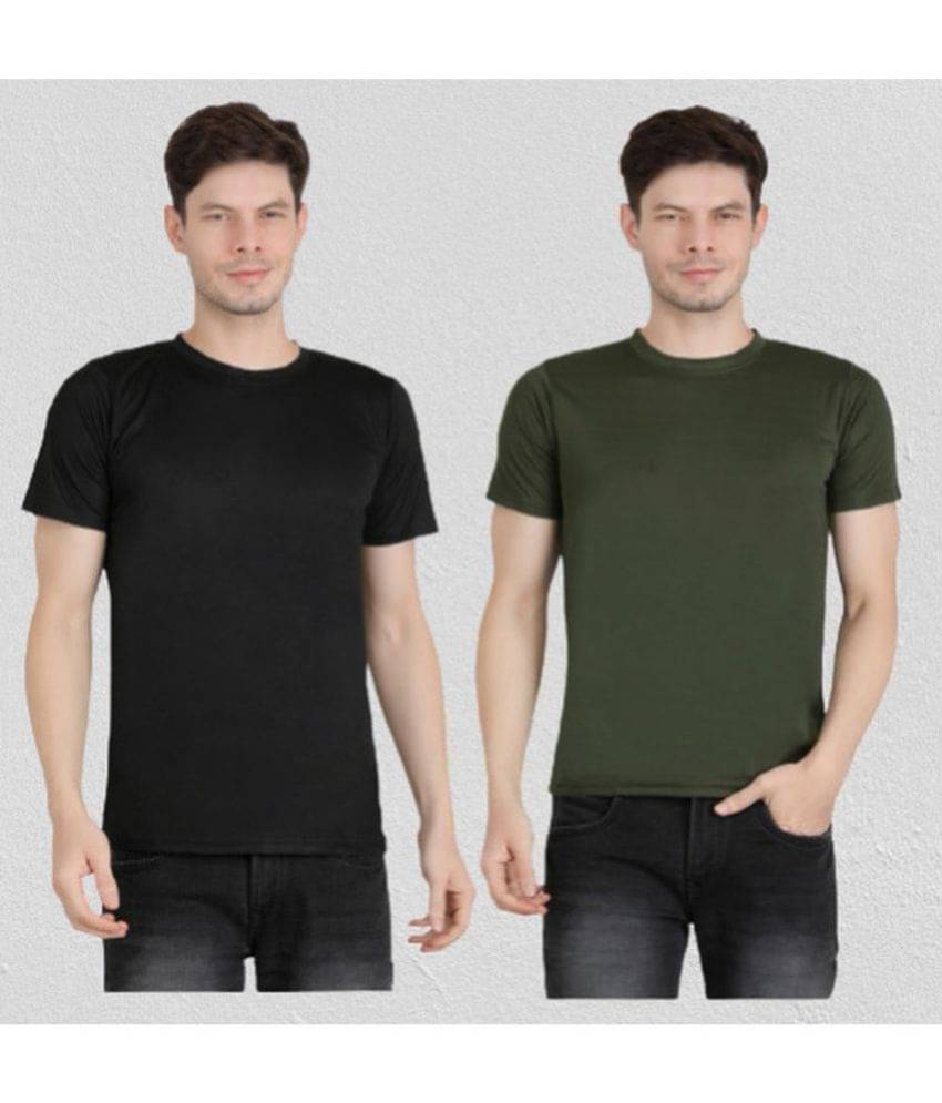     			Ben Toi Pack of 2 Polyester Regular Fit Men's T-Shirt ( Olive )