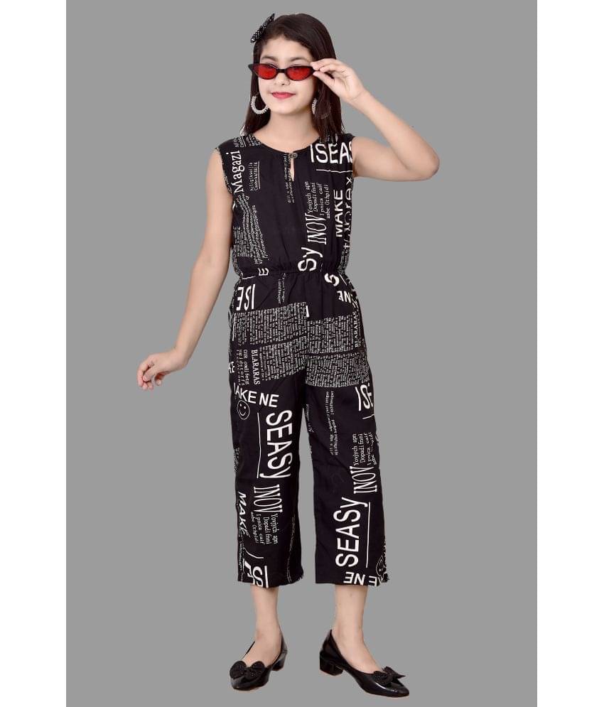     			Cherry Tree Girls Crepe Jumpsuit ( Pack of 1 , Black )