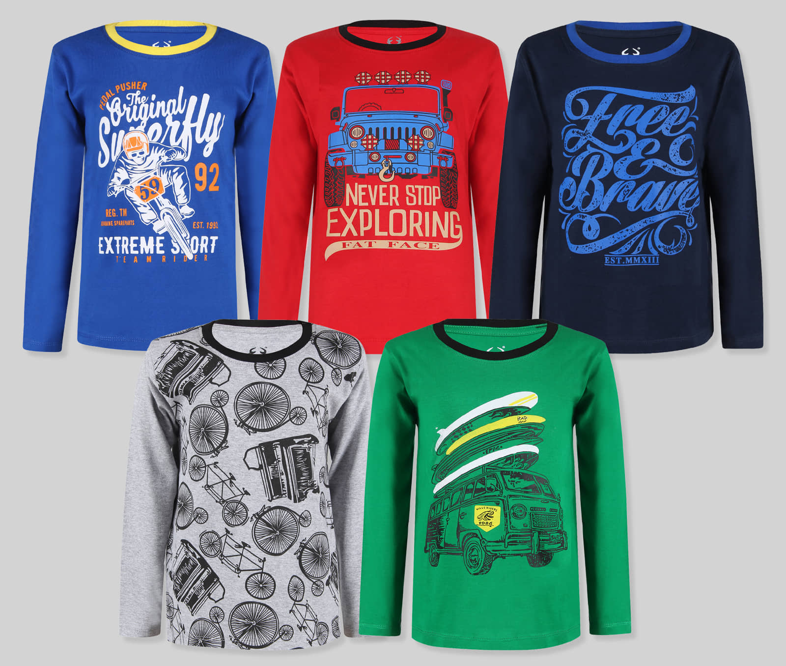 E1K Pack of 3 Baby Boys Cotton T-Shirt ( Multicolor )