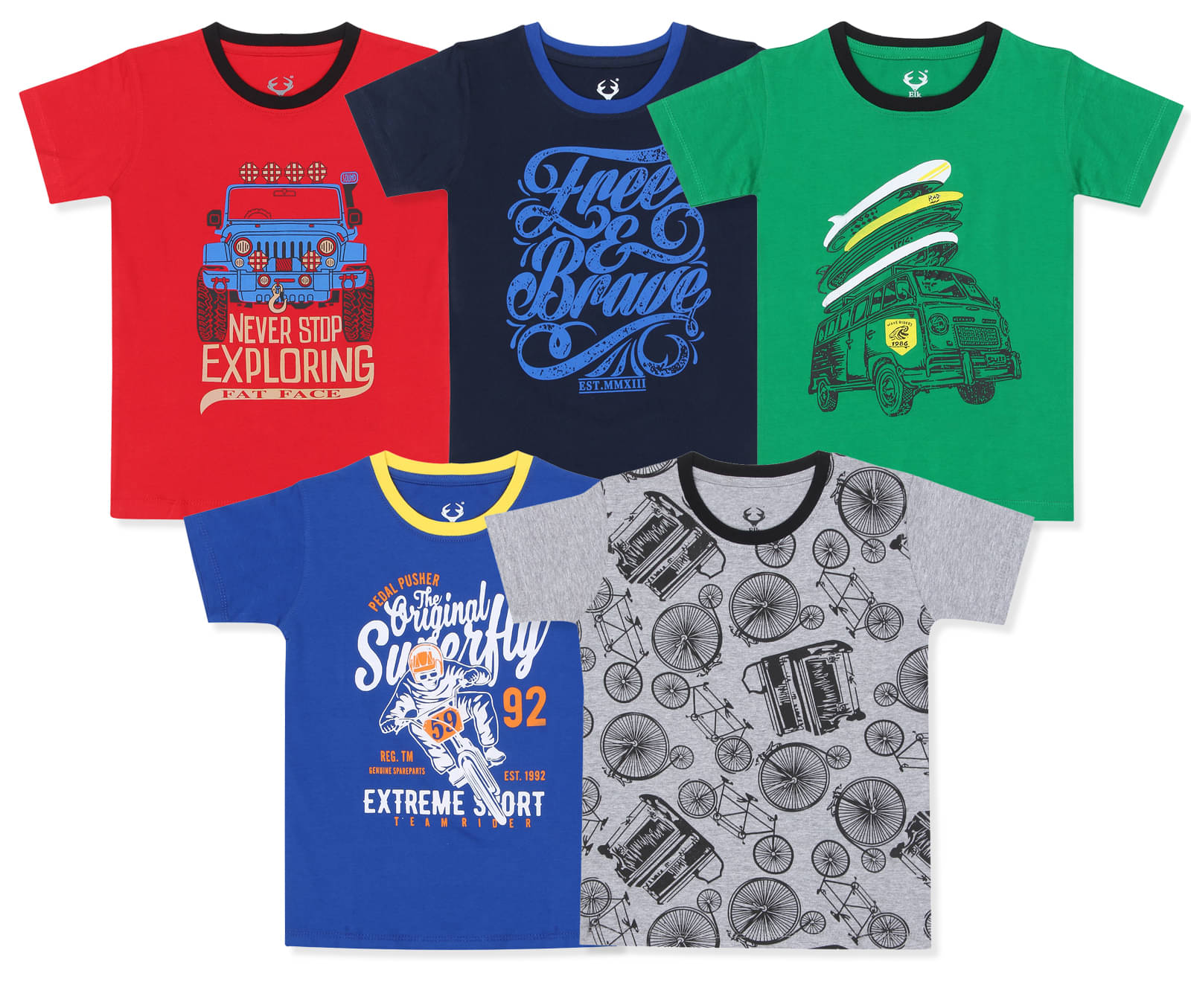     			E1K Pack of 1 Boys Cotton T-Shirt ( Multicolor )