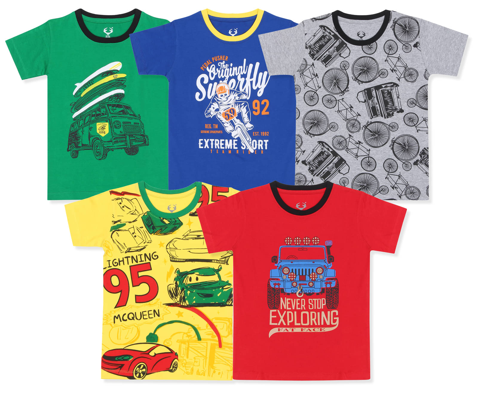     			E1K Pack of 4 Boys Cotton T-Shirt ( Multicolor )