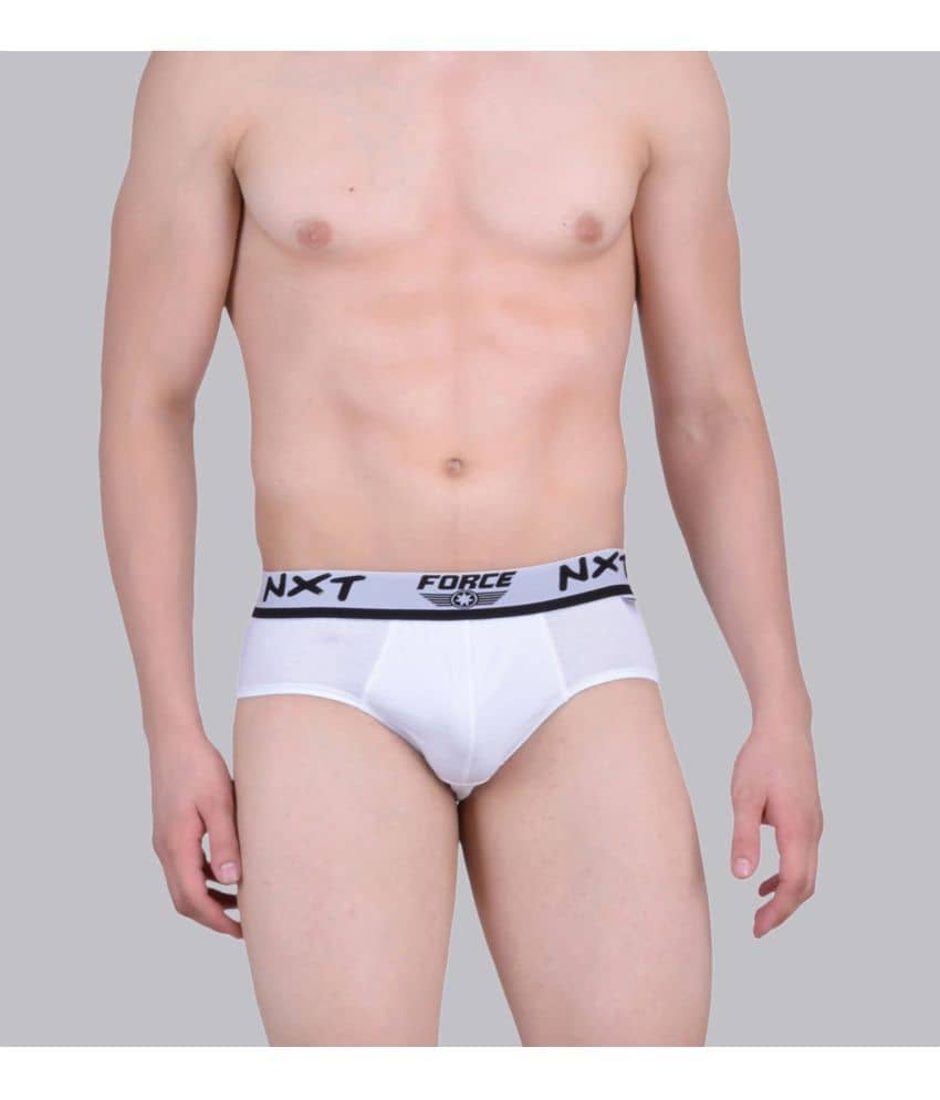 Force NXT Pack of 1 Cotton Briefs For Men's ( White )