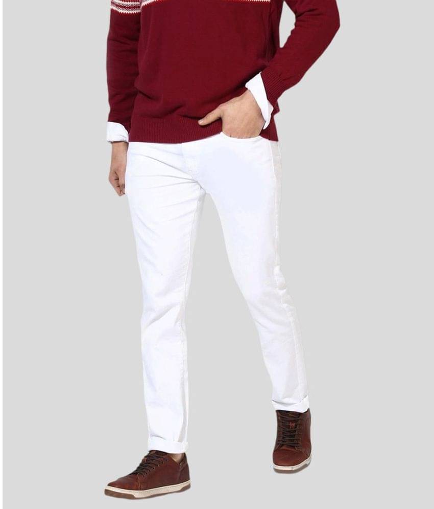     			HALOGEN - White Cotton Blend Slim Fit Men's Jeans ( Pack of 1 )