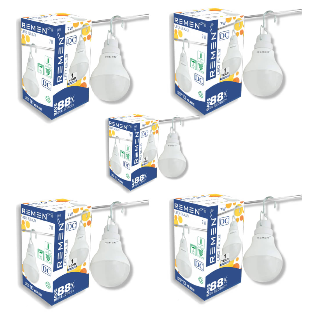     			Remen Led Lites - 7W Cool Day Light LED Bulb ( Pack of 5 )