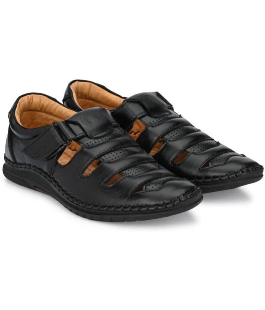     			Rising Wolf - Black Men's Dress Sandal