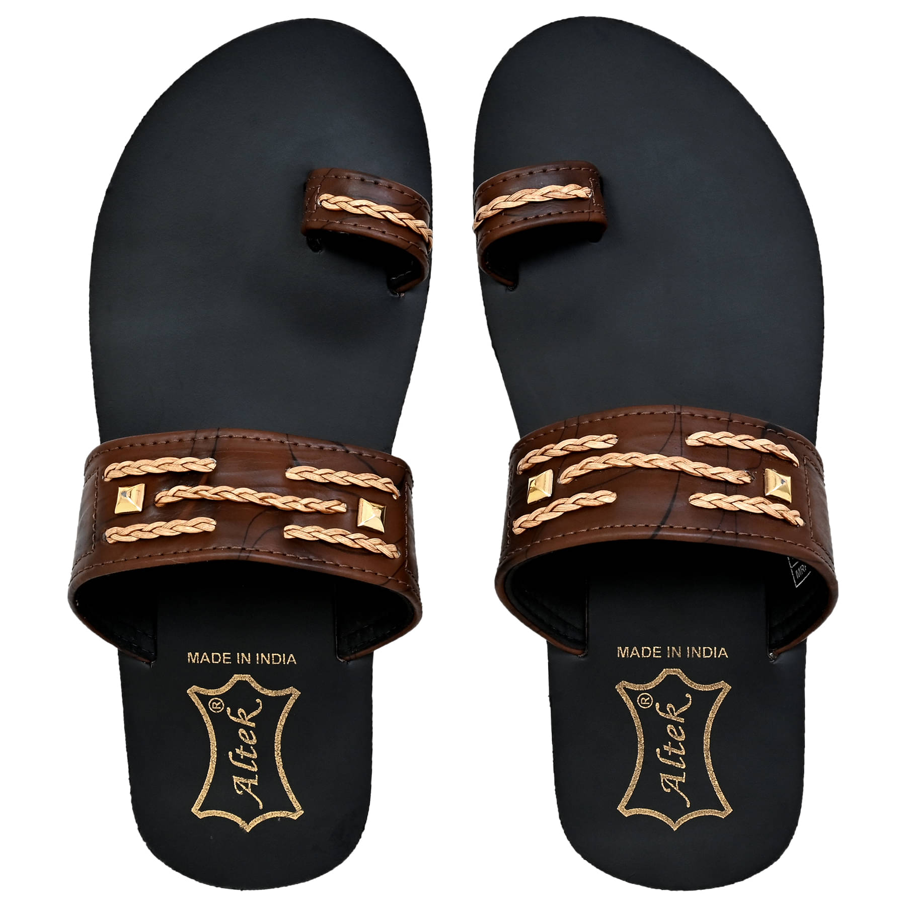     			Altek - Brown Men's Leather Slipper