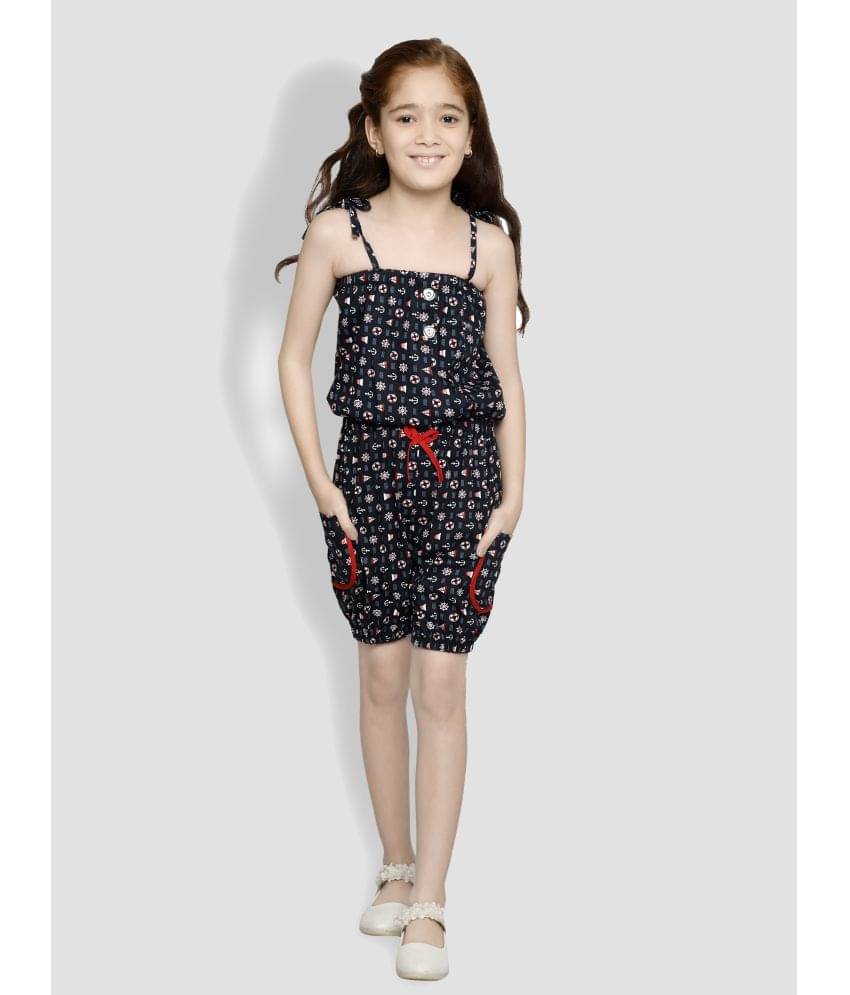     			Arshia Fashions Girls Cotton Blend Jumpsuit ( Pack of 1 , Black )