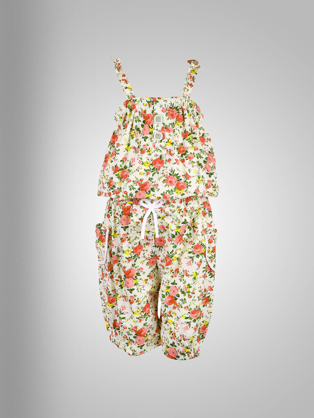     			Arshia Fashions Girls Cotton Blend Jumpsuit ( Pack of 1 , Red )