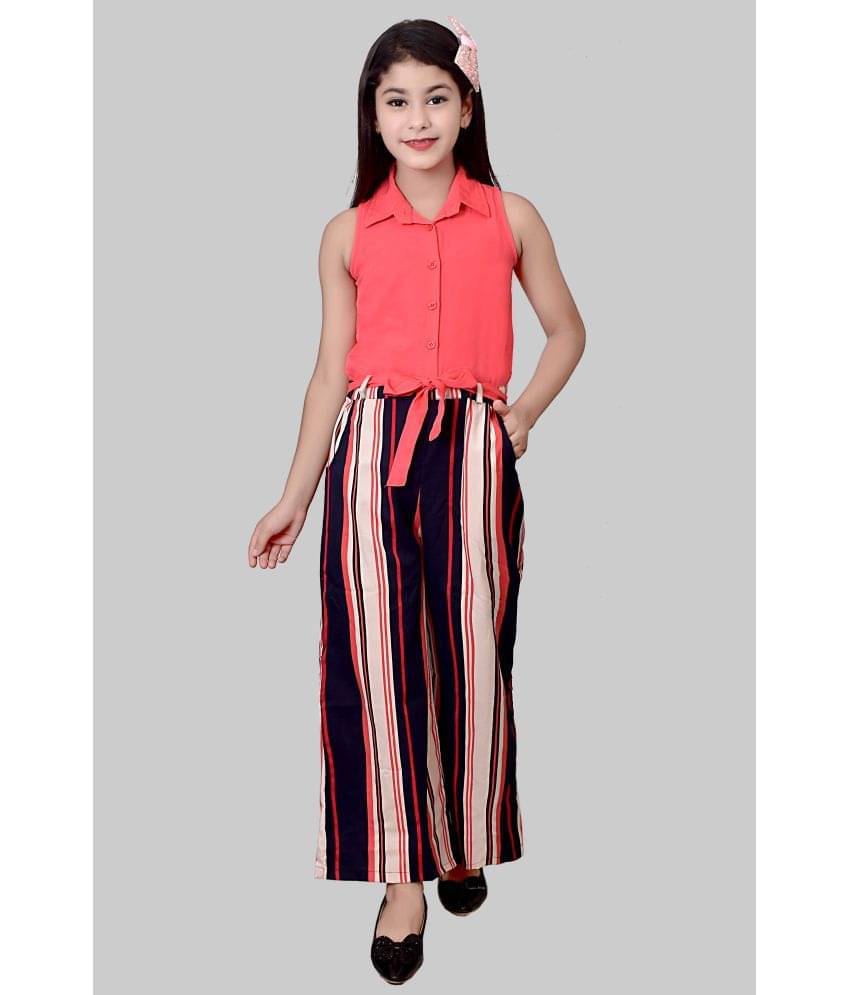 Arshia Fashions Girls Cotton Blend Jumpsuit ( Pack of 1 , Red )     			Arshia Fashions Girls Cotton Blend Jumpsuit ( Pack of 1 , Red )