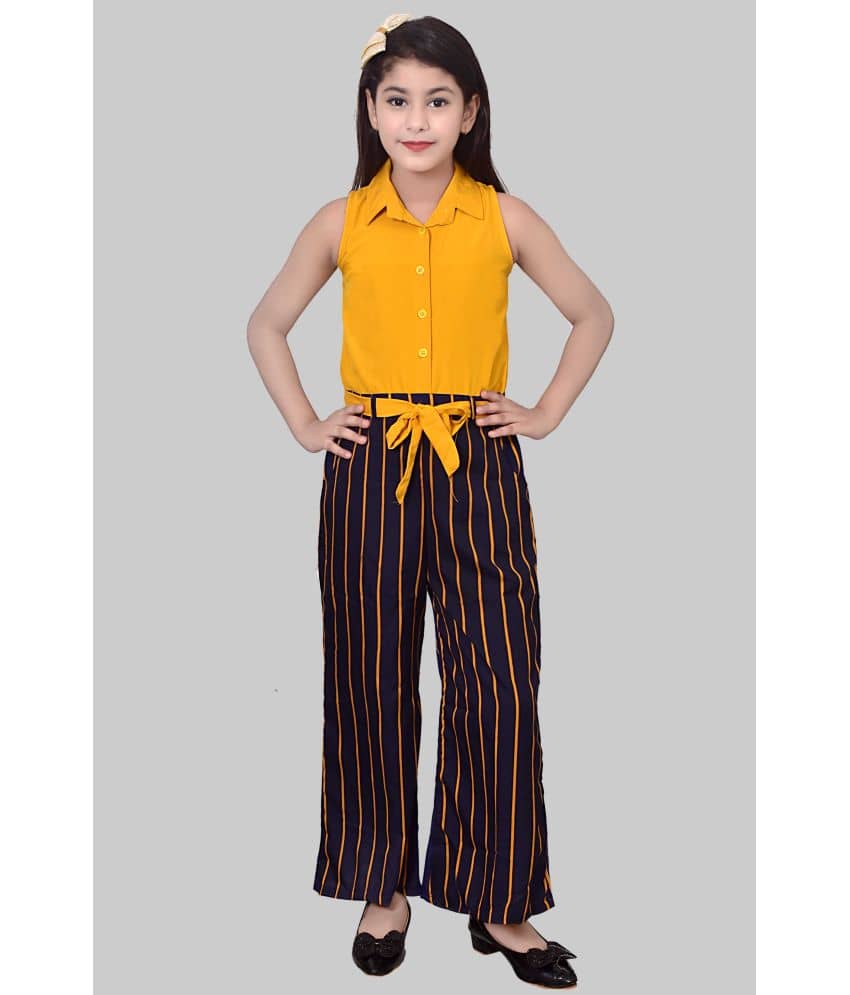 Arshia Fashions Girls Cotton Blend Jumpsuit ( Pack of 1 , Blue )