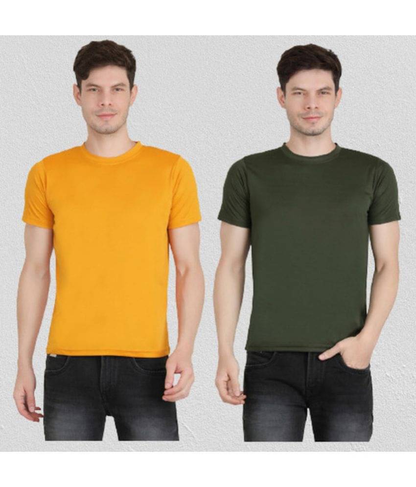 Ben Toi Pack of 2 Polyester Regular Fit Men's T-Shirt ( Olive ) Ben Toi Pack of 2 Polyester Regular Fit Men's T-Shirt ( Olive )