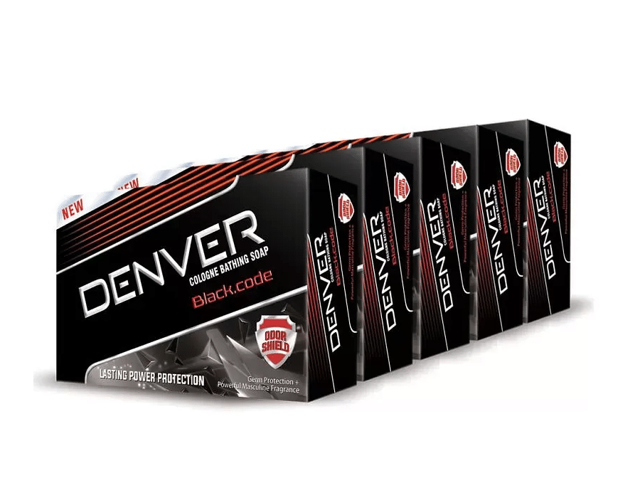     			Denver Black Code Soap For Men - 125GM Each (Pack of 5)