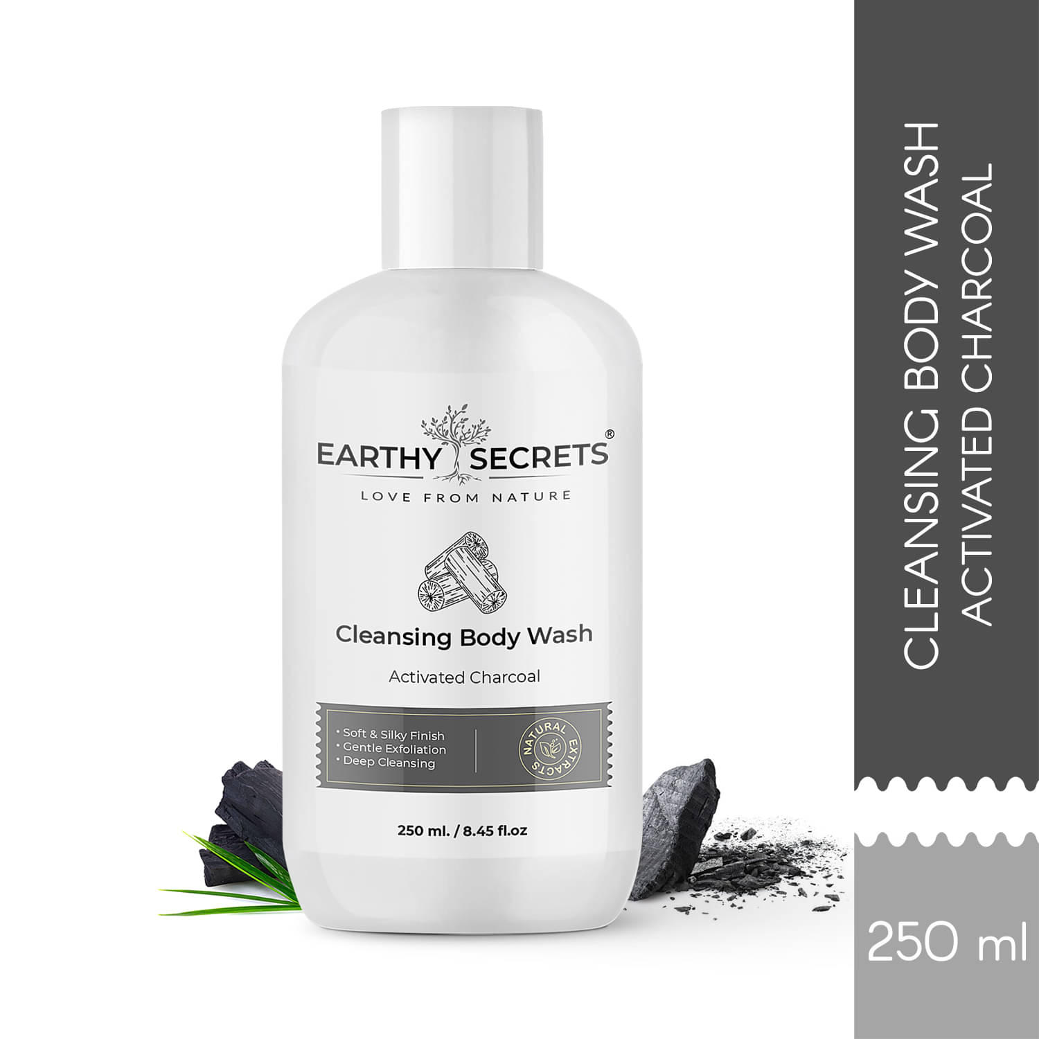 EARTHY SECRETS Activated Charcoal Cleansing Body Wash 250 mL EARTHY SECRETS Activated Charcoal Cleansing Body Wash 250 mL