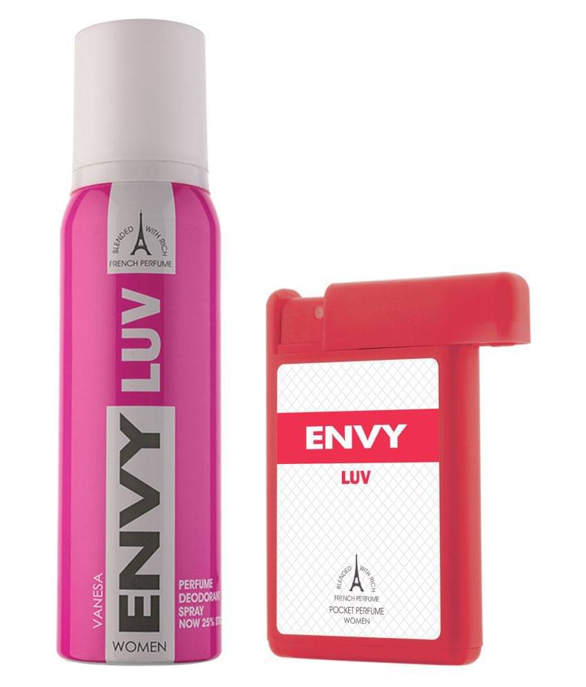     			Envy Luv Deodorant Spray for Women 120ml & Luv Pocket Perfume 18ml (Pack of 2)