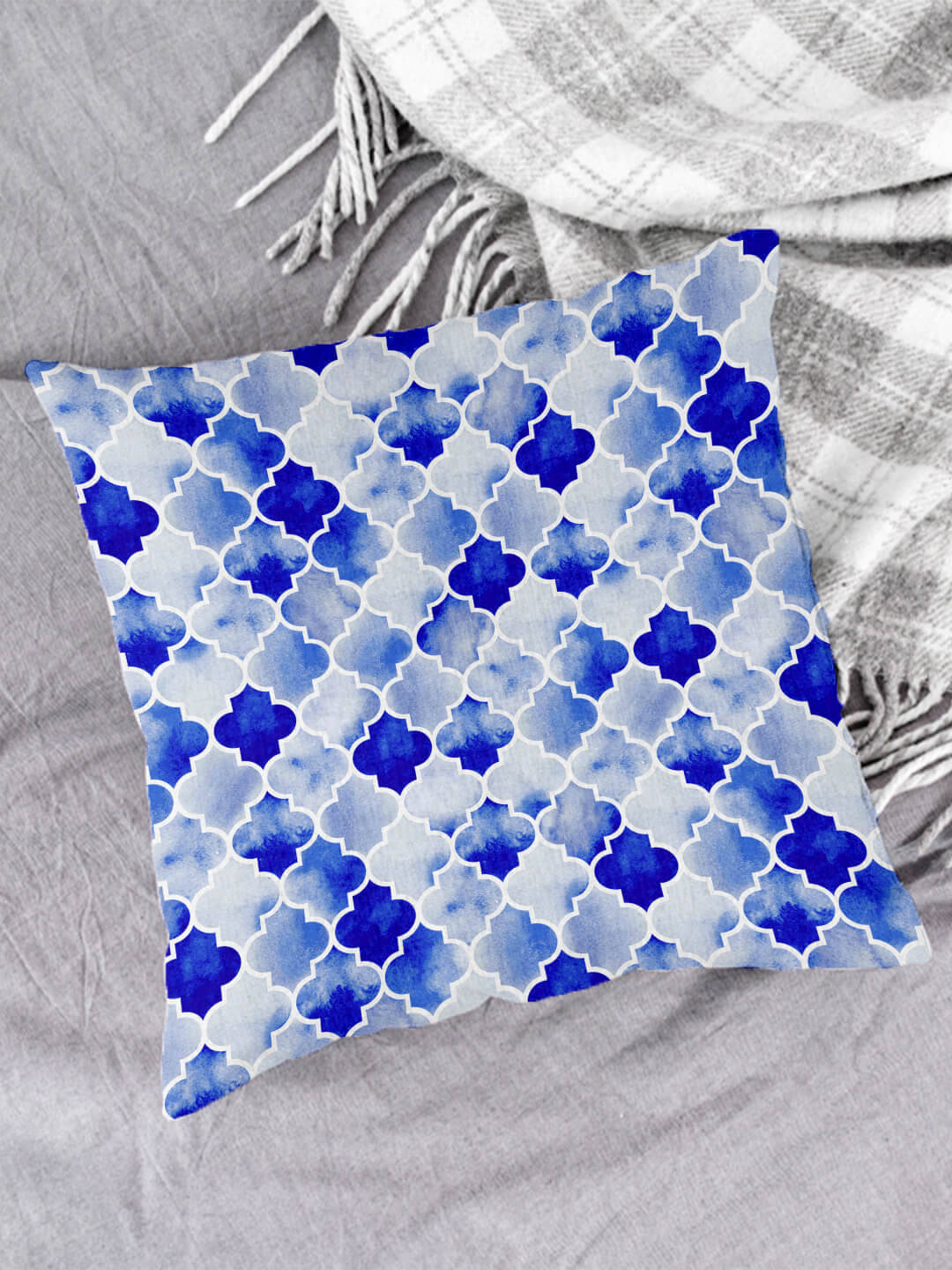     			Houzzcode - Water Repellent Blue Polyester Pillow Covers 40x40x3 ( Pack of 1 )